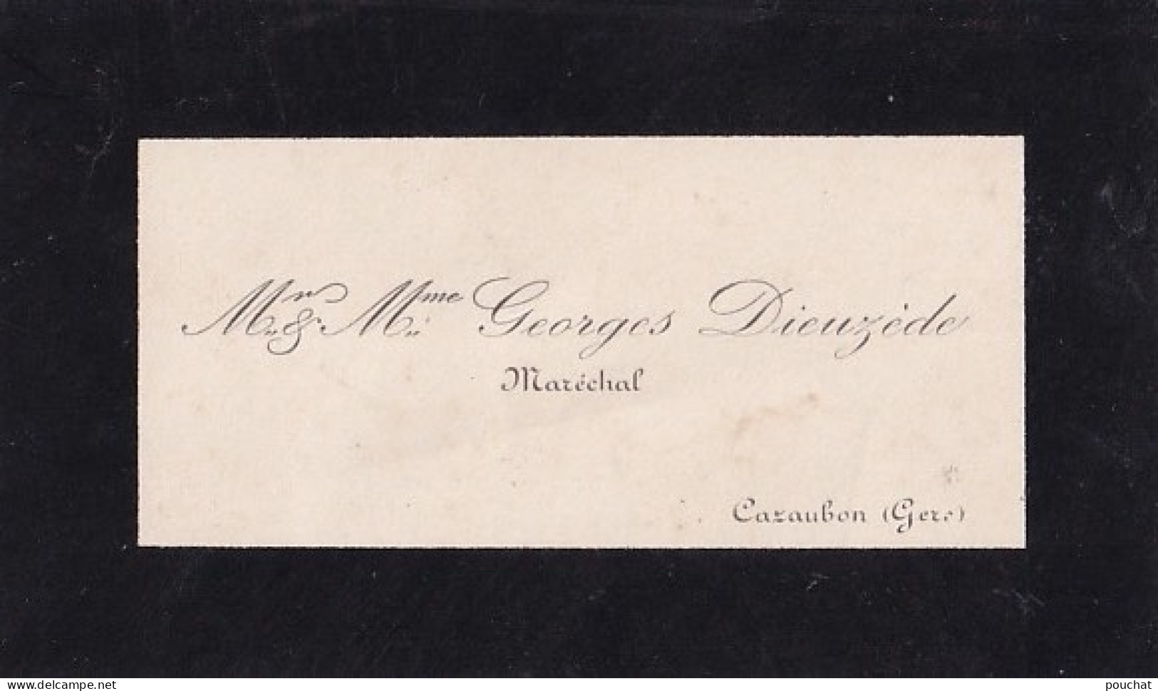F12- CAZAUBON (GERS) Mr & Mme GEORGES DIEUZEDE - MARCHAL FERRANT - ( 2 SCANS ) - Visiting Cards
