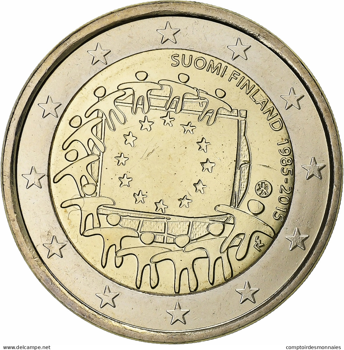 Finlande, 2 Euro, 2015, 30 Ans   Drapeau Européen, SPL+, Bimétallique, KM:New - Finlandía