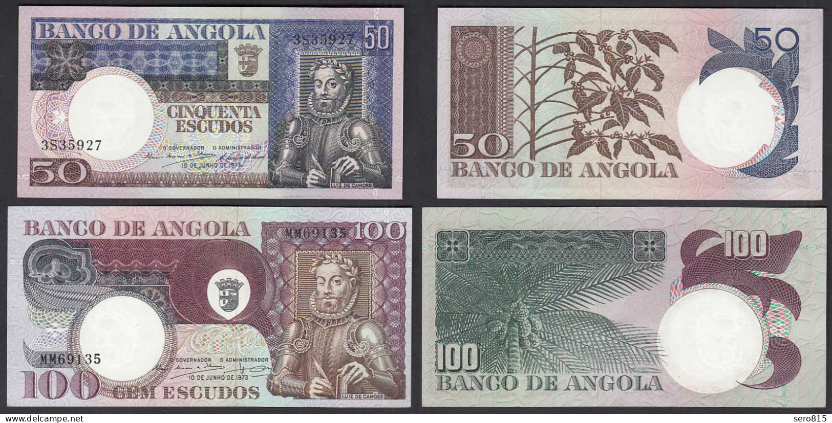 Angola 50 + 100 Escudos Banknoten 1973 Pick 105 + 106 UNC (1)     (29385 - Otros – Africa