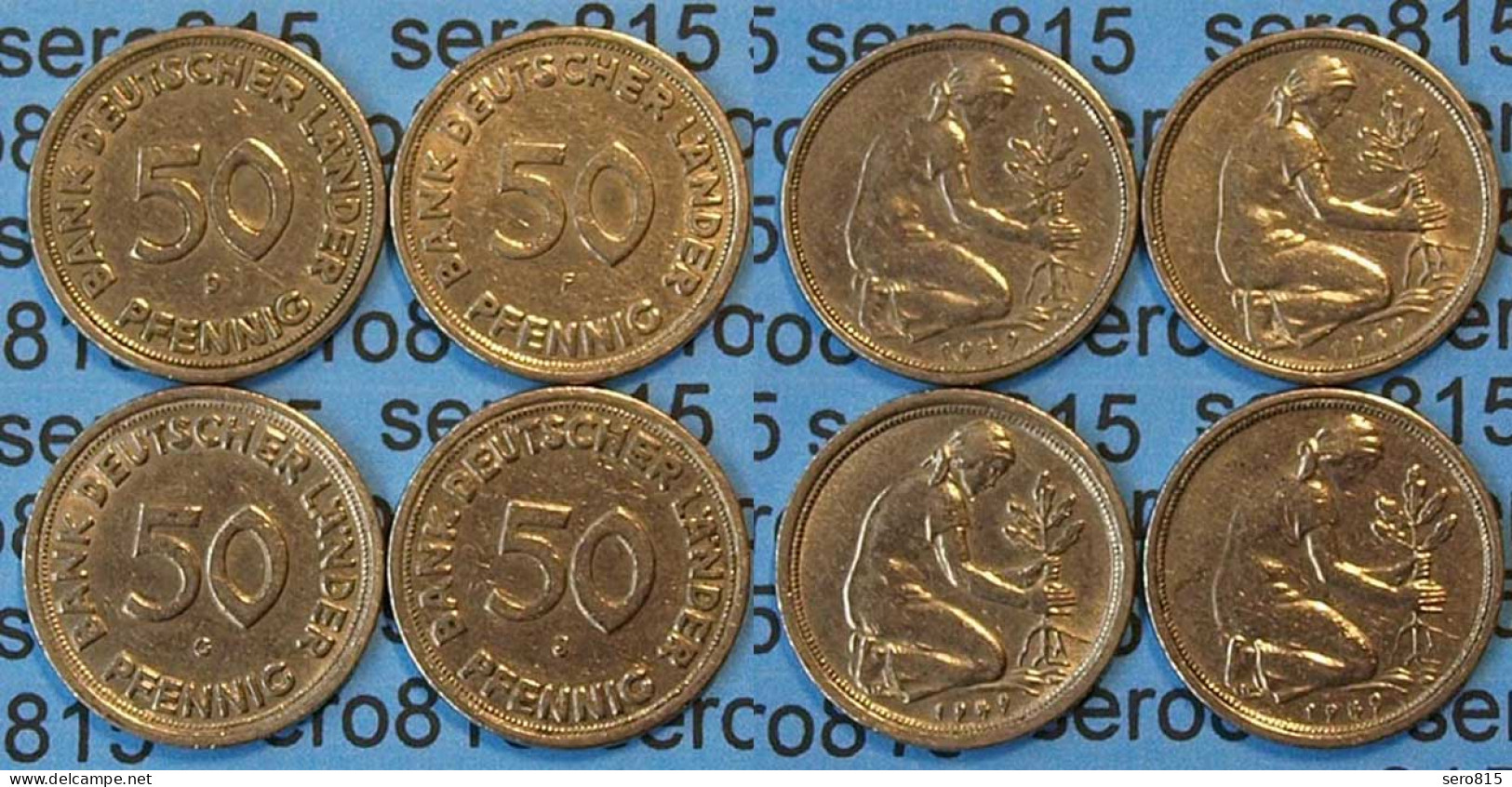 50 Pfennig Complete Set Year 1949 All Mintmarks (D,F,G,J) Jäger Nr. 379   (410 - Autres – Europe