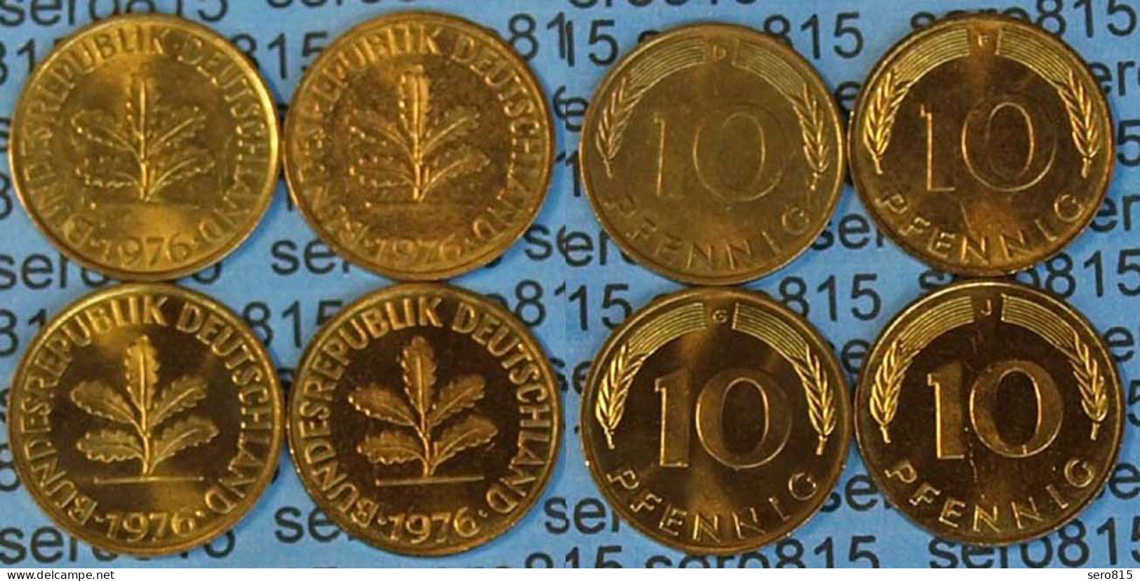 10 Pfennig Complete Set Year 1976 All Mintmarks (D,F,G,J) Jäger Nr. 383   (485 - Sonstige – Europa