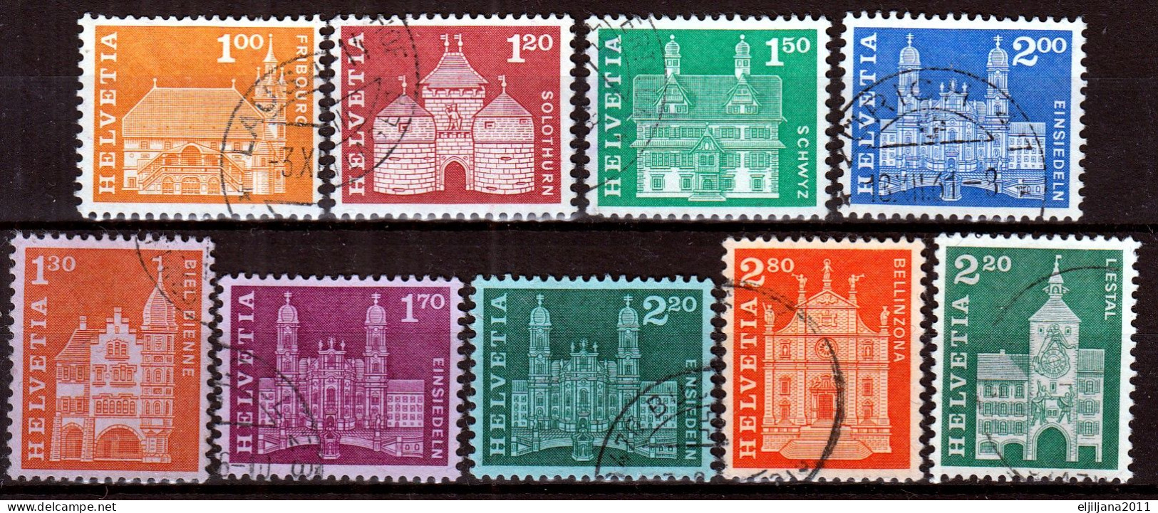Switzerland / Helvetia / Schweiz / Suisse 1960- 1968 ⁕ Postgeschichtliche Motive & Baudenkmäler Complete ⁕ 38v Used Scan - Gebruikt