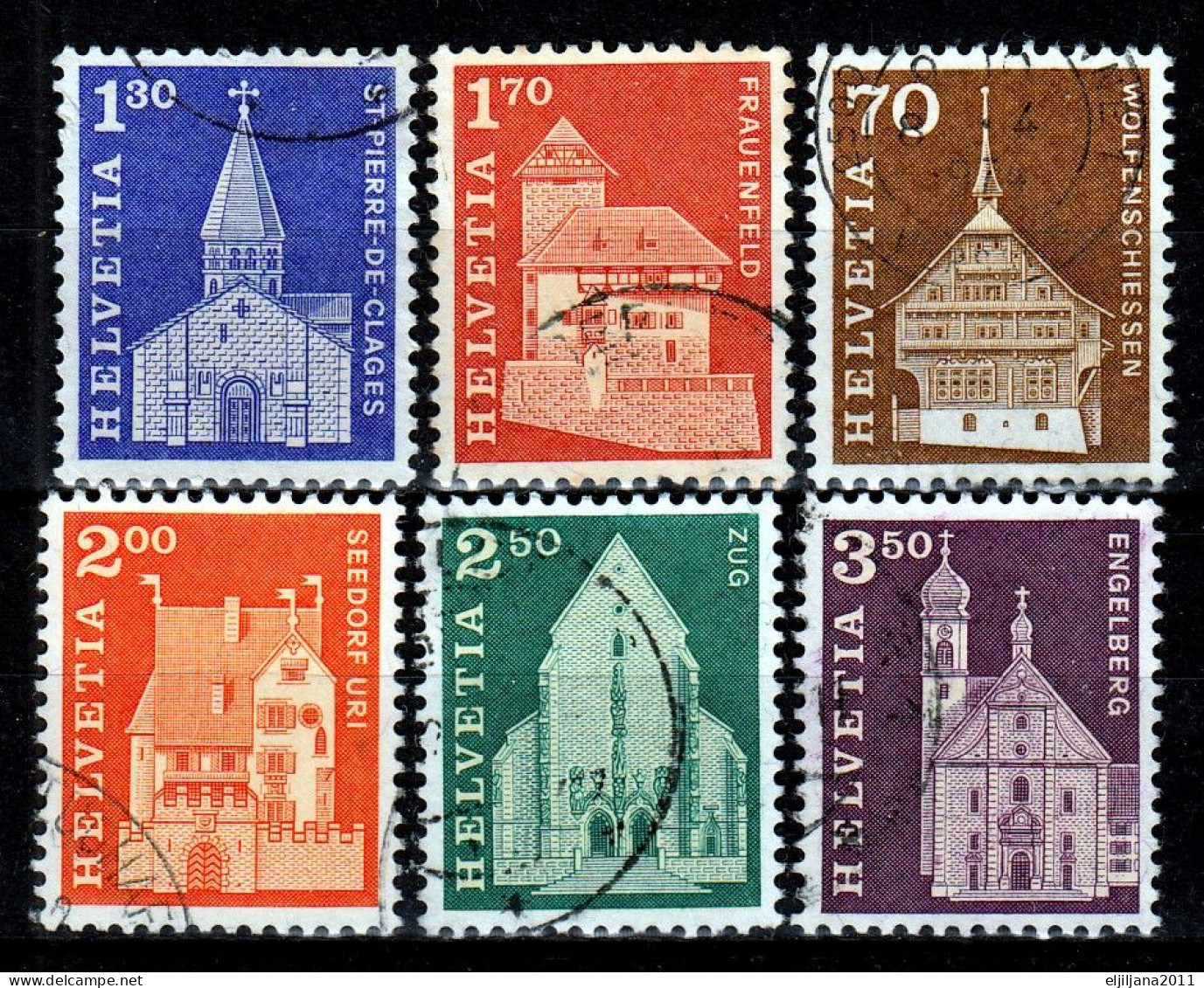 Switzerland / Helvetia / Schweiz / Suisse 1960- 1968 ⁕ Postgeschichtliche Motive & Baudenkmäler Complete ⁕ 38v Used Scan - Gebruikt