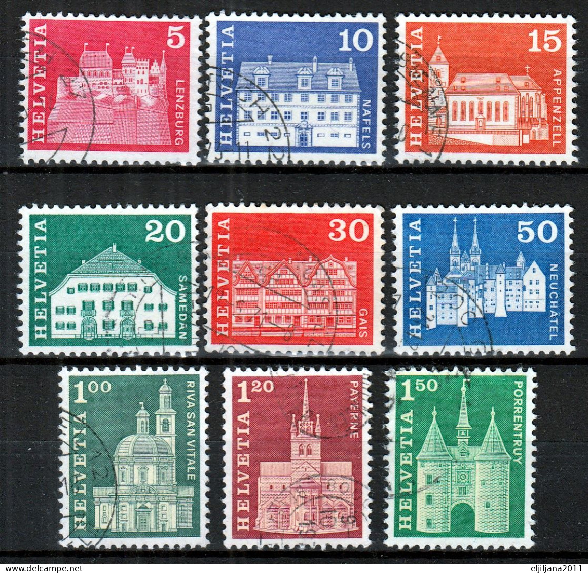 Switzerland / Helvetia / Schweiz / Suisse 1960- 1968 ⁕ Postgeschichtliche Motive & Baudenkmäler Complete ⁕ 38v Used Scan - Oblitérés