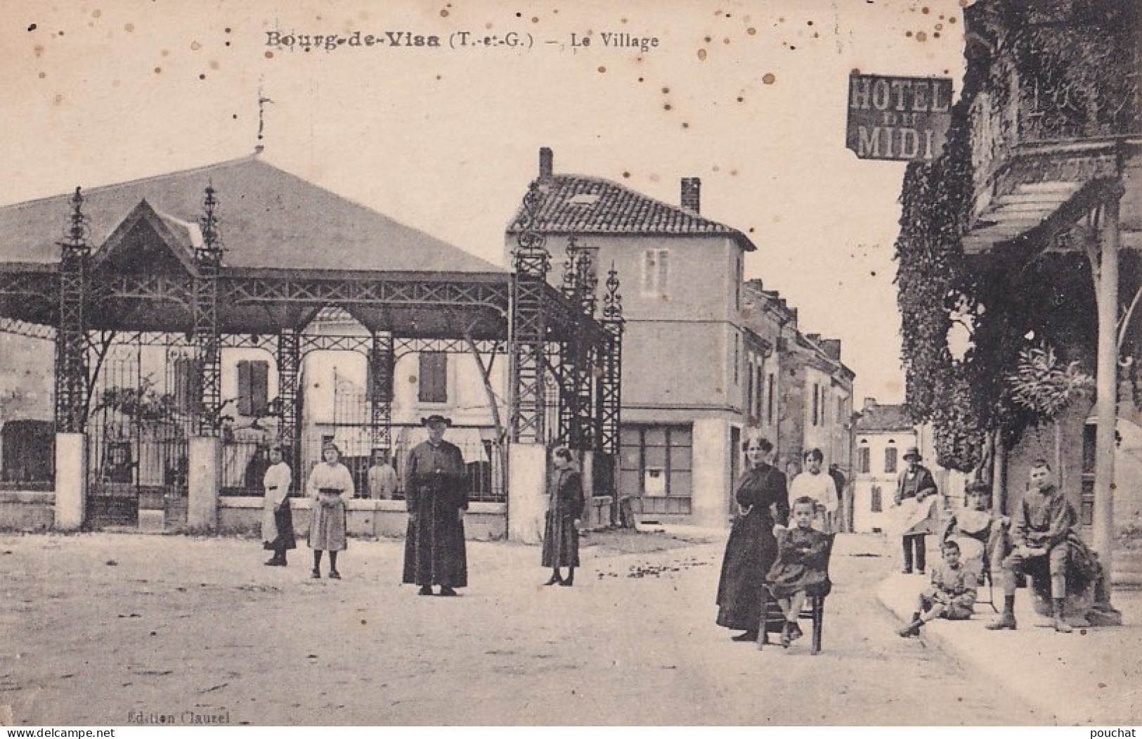 B4-82) BOURG DE VISA (TARN  ET GARONNE) LE VILLAGE - ( ANIMEE - HABITANTS - HOTEL DU MIDI - 2 SCANS ) - Bourg De Visa