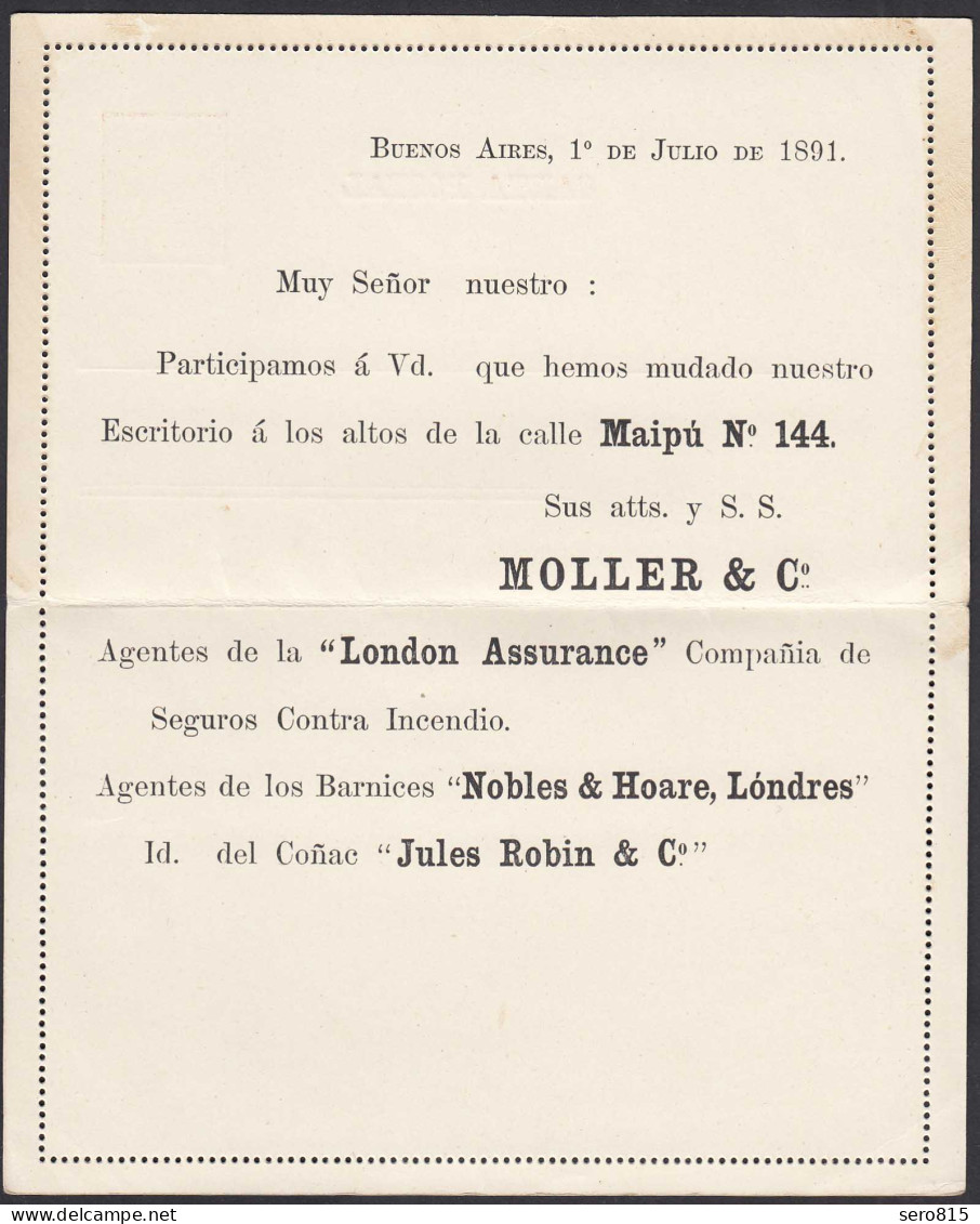 Argentinien - Argentina 1891 Alte Privat-Ganzsache Ungebraucht 2 Centavos (28437 - Otros & Sin Clasificación