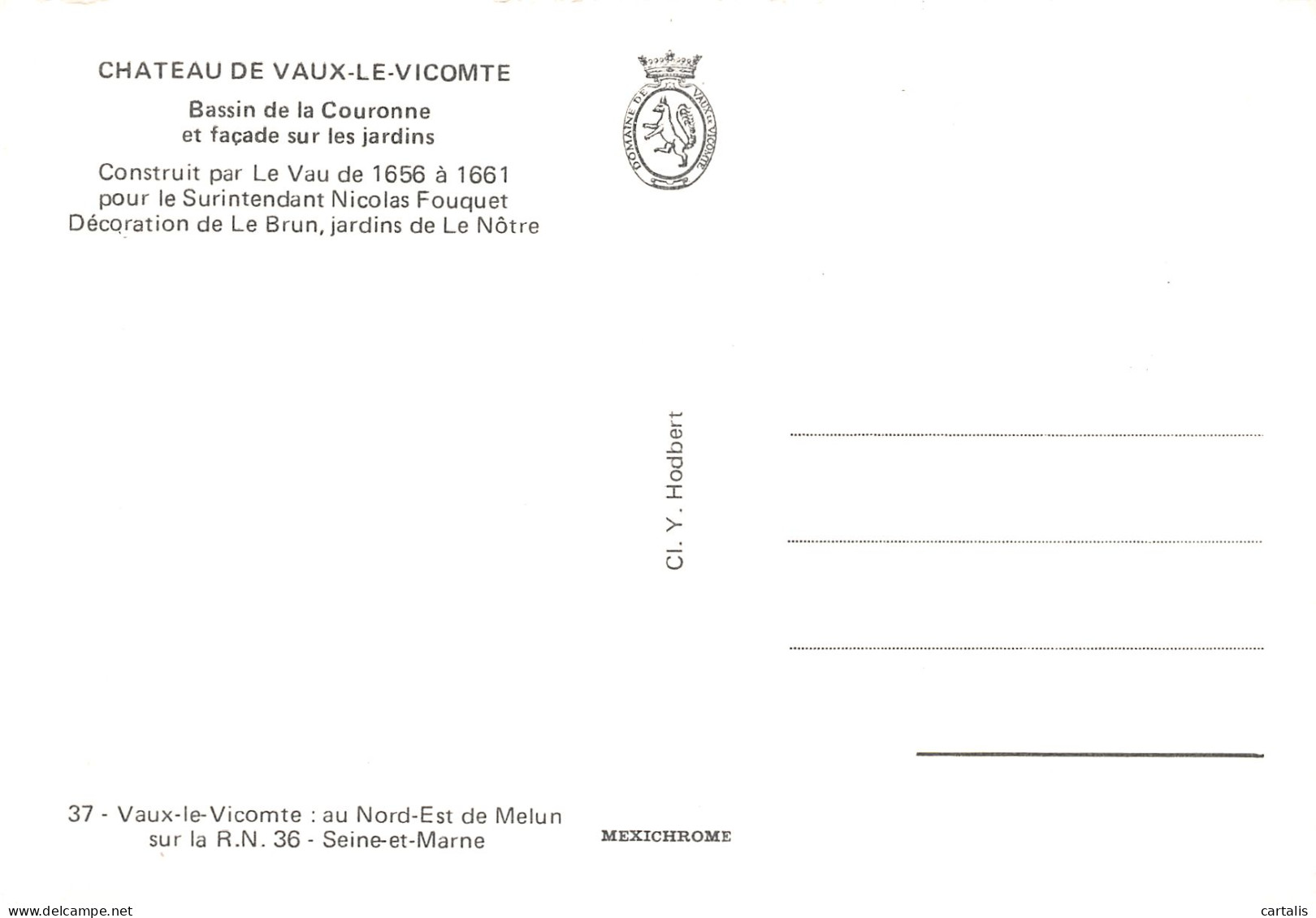 77-VAUX LE VICOMTE-N°3762-B/0185 - Vaux Le Vicomte