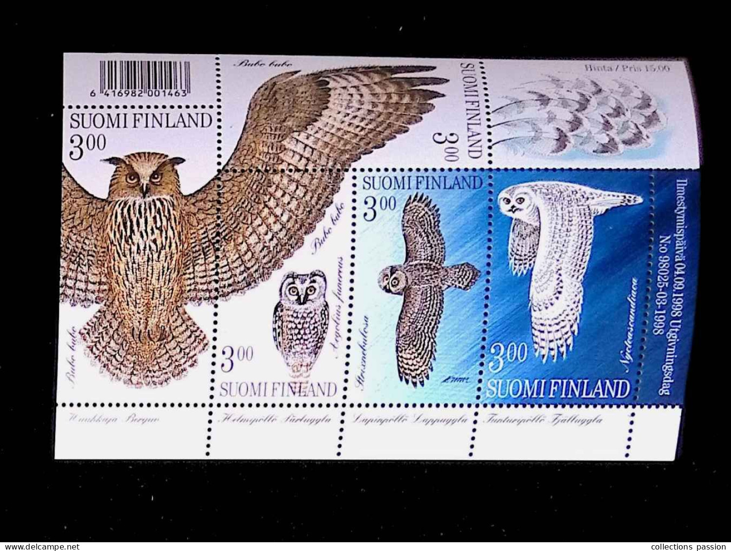 CL, Blocs-feuillets, Neuf, Block, Finland, Finlande, 4.9. 1998, Ilmestymispäivä Utgivningsdag, Oiseaux, Birds - Blocks & Sheetlets