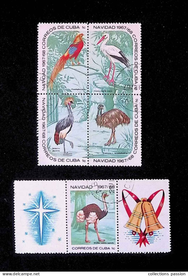 CL, Blocs-feuillets, 2 Blocks, Cuba, Navidad 1967/1968, Oiseaux, 2 Scans - Blocks & Sheetlets