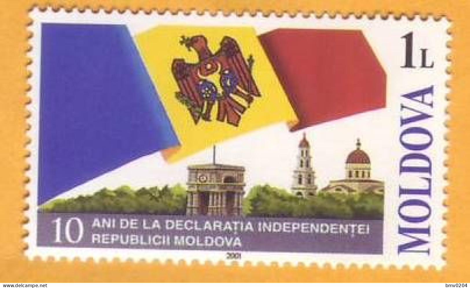 2001  Moldova Moldavie   10 Years Of The Declaration Of Independence 1v Mint - Moldova