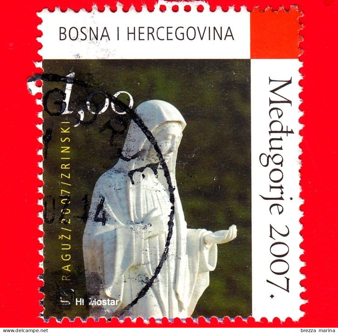 BOSNIA Erzegovina - Amministrazione Croata - Usato - 2007 - Medugorje - Maria - Statua - HP Mostar - 1.00 - Bosnie-Herzegovine