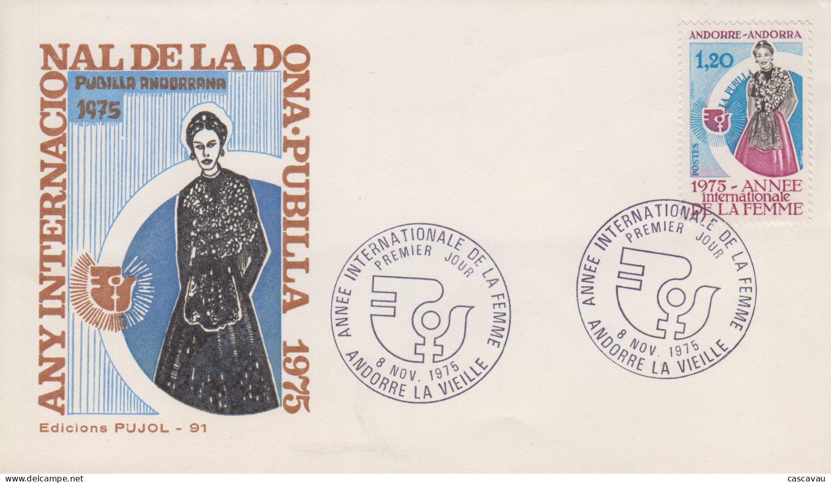 Enveloppe  FDC  1er  Jour   ANDORRE   ANDORRA    Année  Internationale  De  La   Femme   1975 - FDC