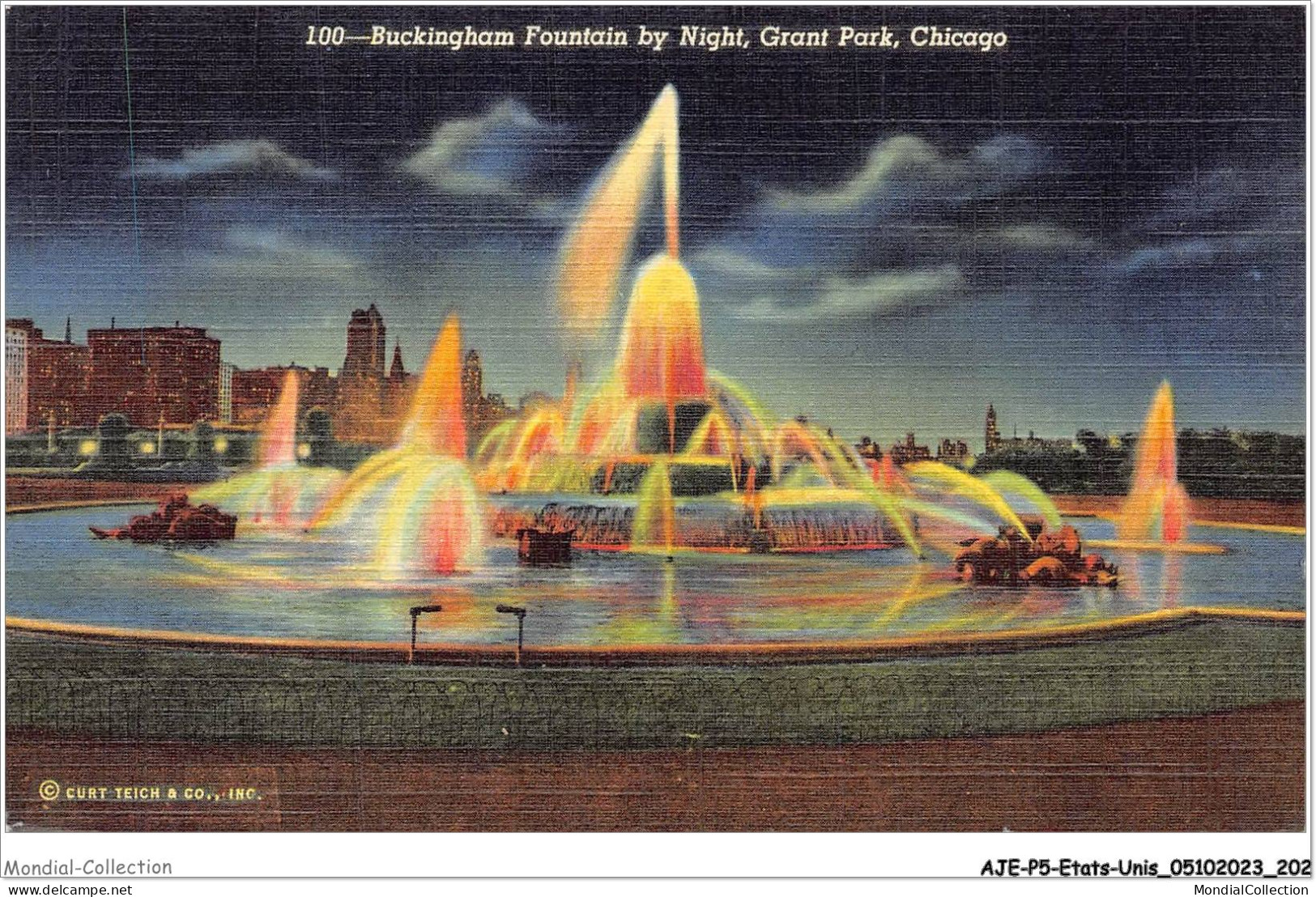 AJEP5-ETATS-UNIS-0499 - Buckingham Fountain By Night - Grant Park - CHICAGO - Chicago