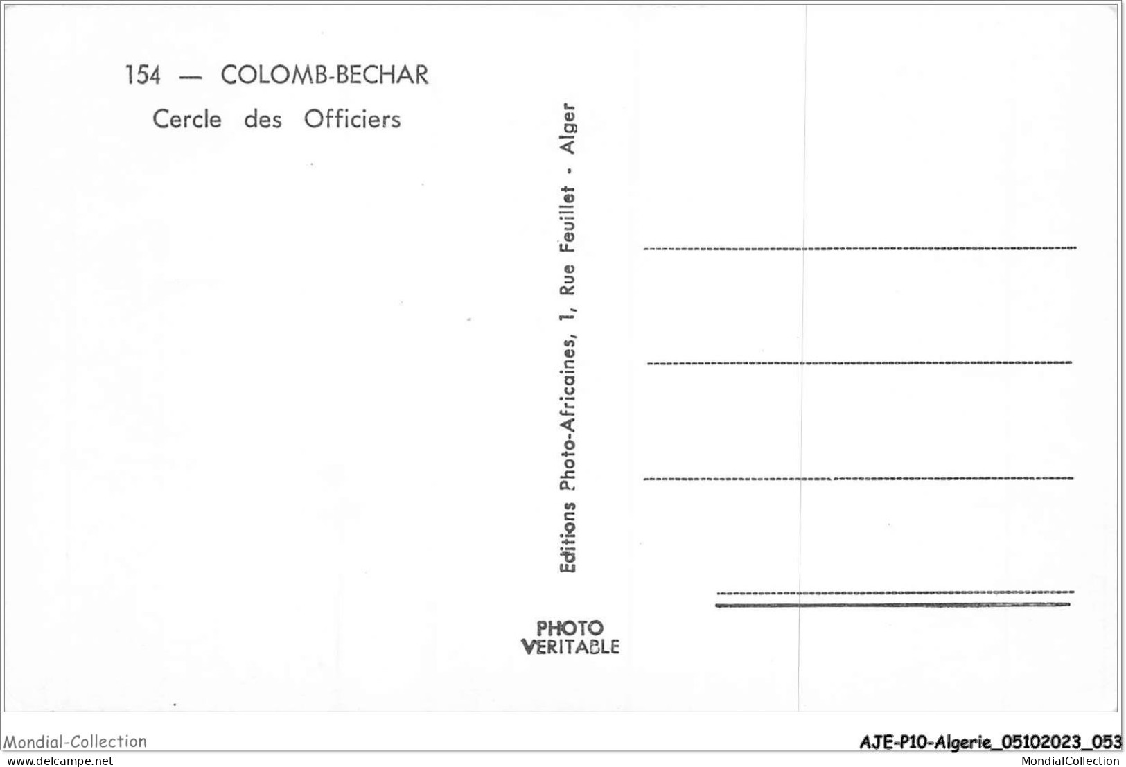 AJEP10-ALGERIE-0939 - COLOM-BECHAR - Cercle Des Officiers - Bechar (Colomb Béchar)