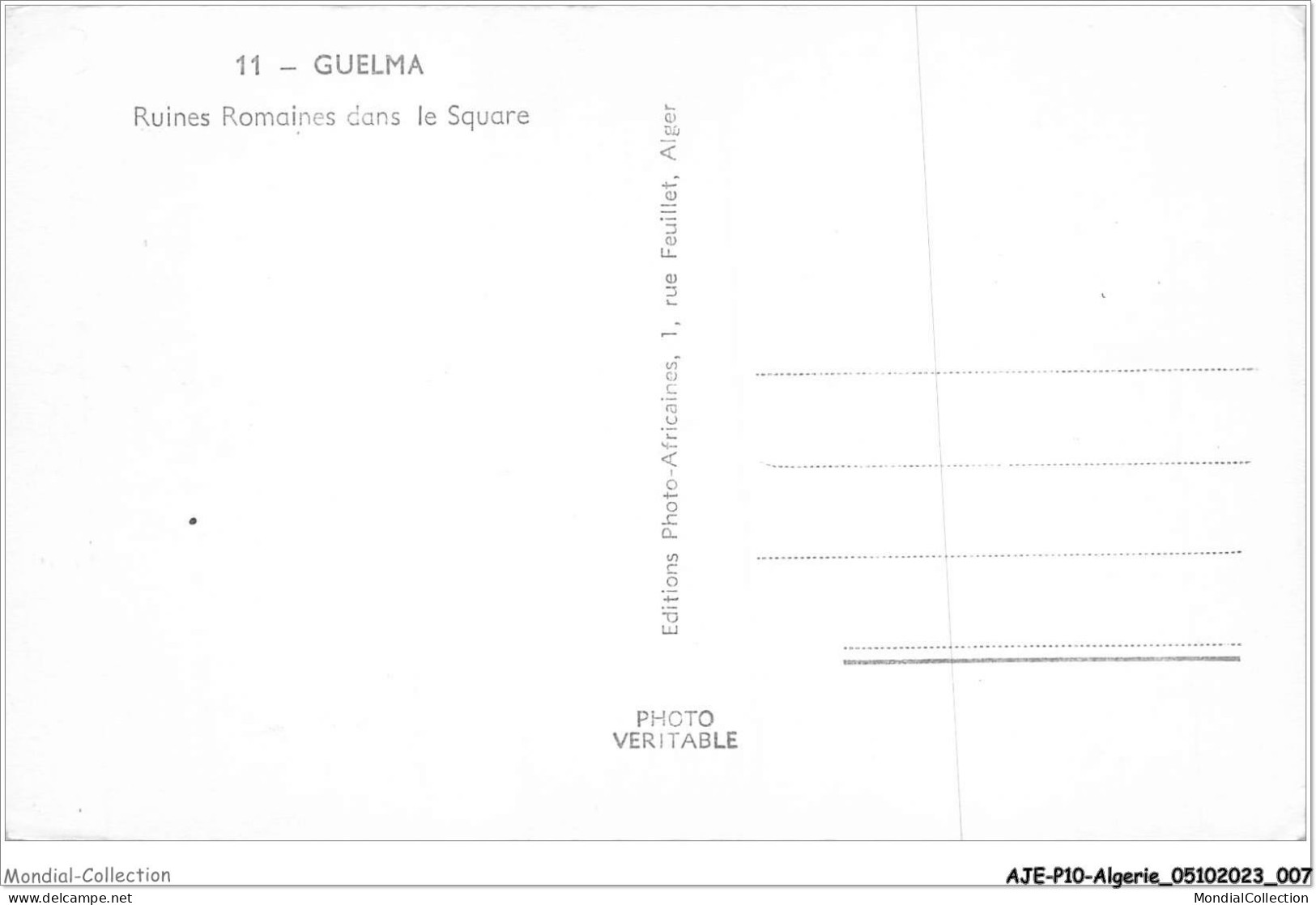 AJEP10-ALGERIE-0916 - GUELMA - Ruines Romaines Dans Le Square - Guelma