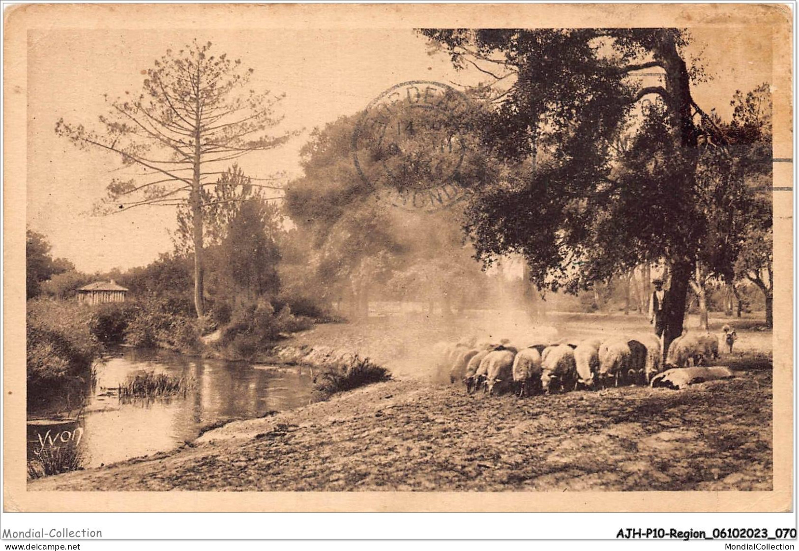 AJHP10-REGION-0837 - LES LANDES DE LA GASCOGNE - Départ Du Troupeau Vers La Forêt - Aquitaine