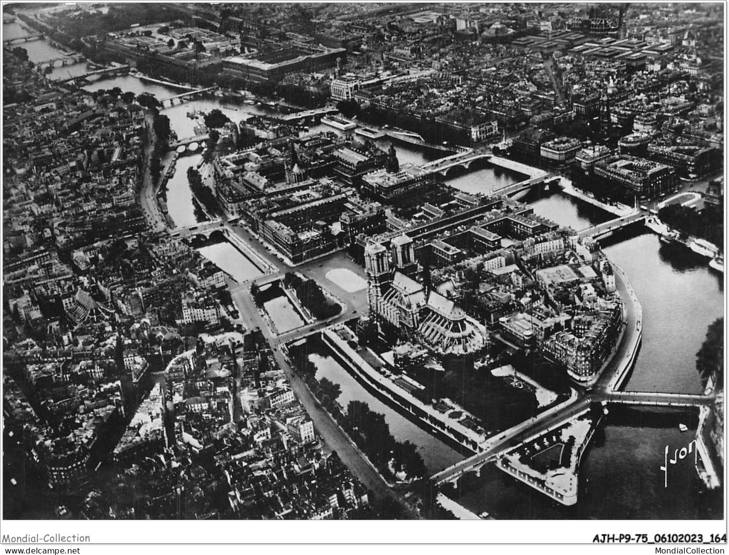 AJHP9-75-0763 - PARIS EN AVION - La Seine Et L'île De La Cité - La Seine Et Ses Bords