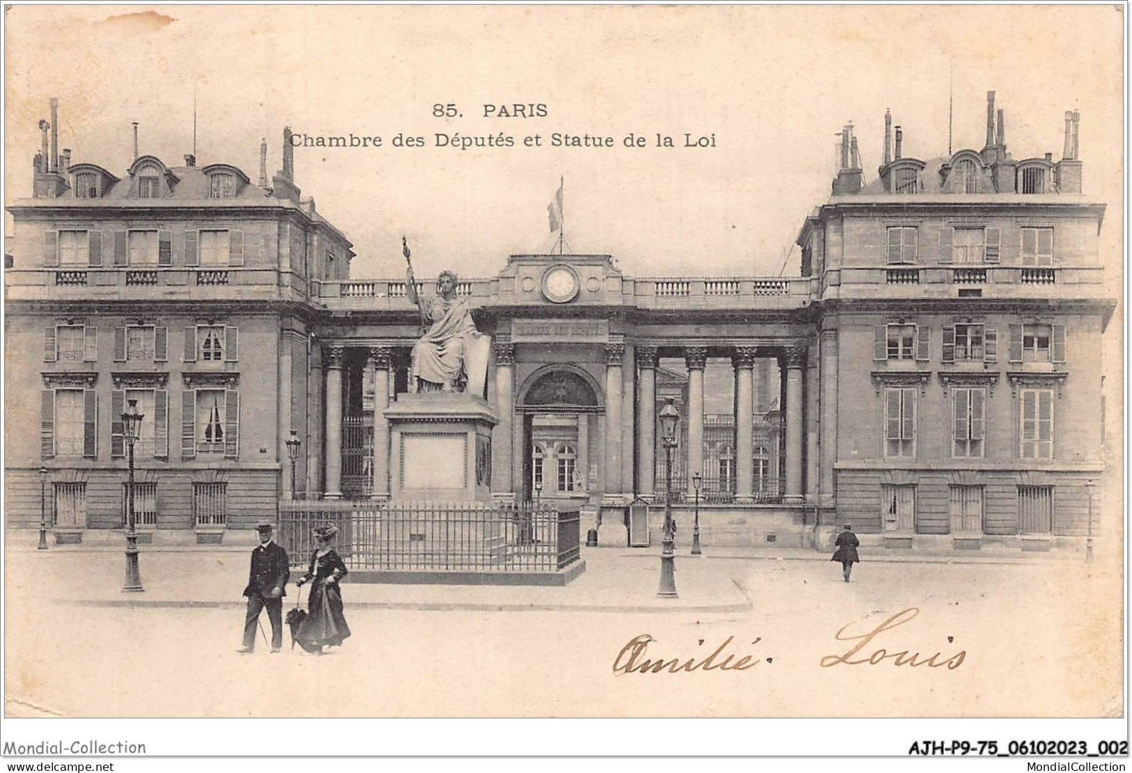 AJHP9-75-0682 - PARIS - Chambre Des Députés Et Statue De La Loi - Standbeelden