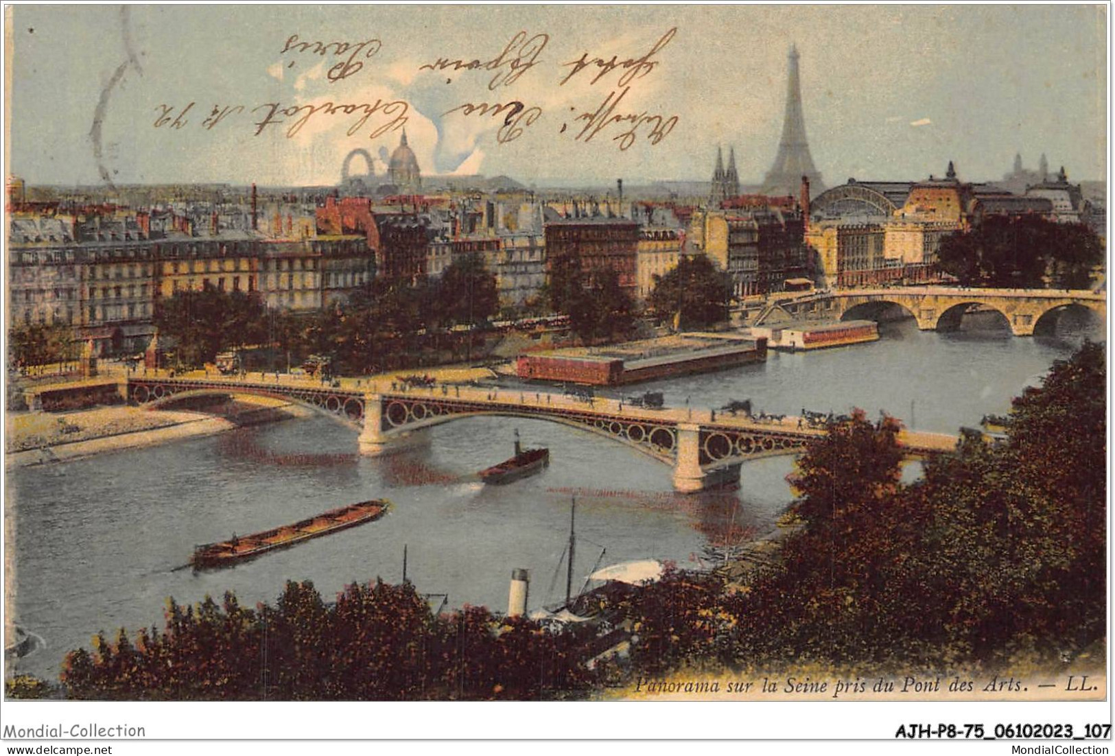 AJHP8-75-0644 - PARIS - Panorama Sur La Seine Pris Du Pont Des Arts - La Seine Et Ses Bords