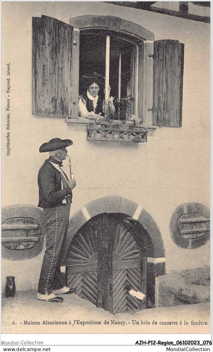 AJHP12-REGION-1044 - Maison Alsacienne à L'exposition De Nancy - Un Brin De Causette à La Fenêtre - Alsace