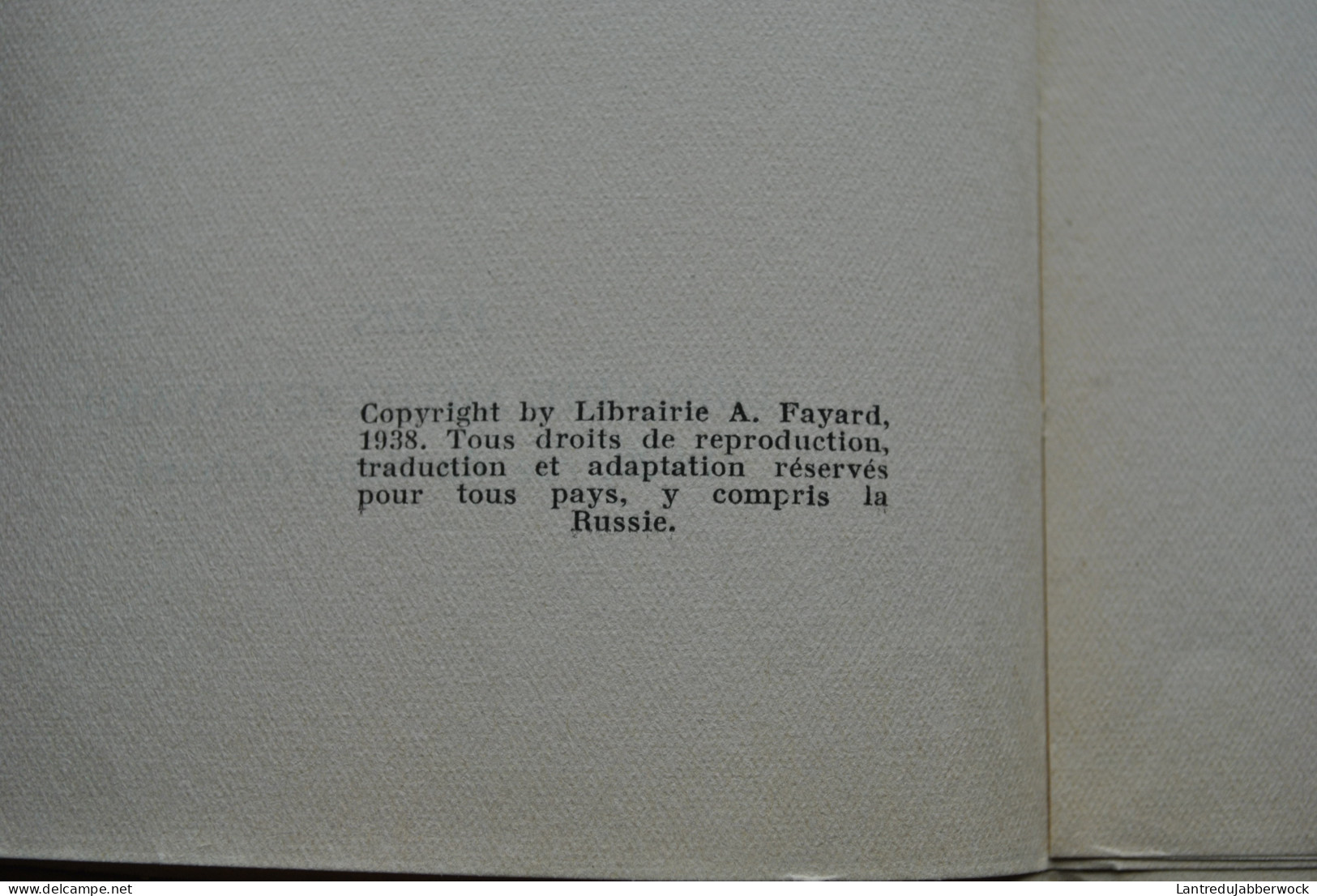 Benoît D'ENTREVAUX Le Crime De L'Estournel Librarie Arthème Fayard 1938 RARE Tirage Courant Après 15 Exemplaires - Arthème Fayard - Autres