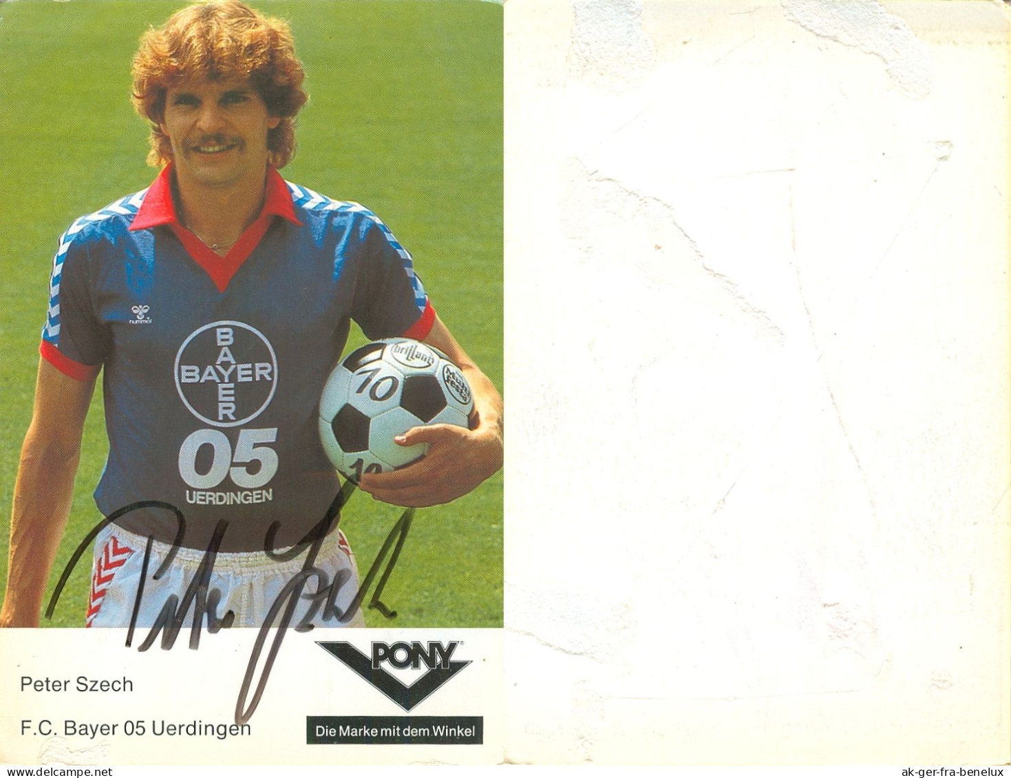 Fußball-Autogrammkarte AK Peter Szech FC Bayer Uerdingen 82-83 KFC Bayer Krefeld Leverkusen RW Rot-Weiss Essen Football - Handtekening