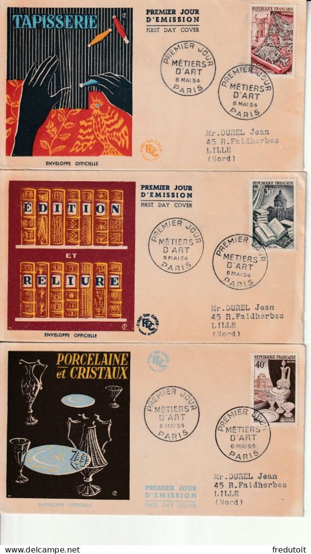 FDC - 1954 - Métiers D'Art - 1950-1959