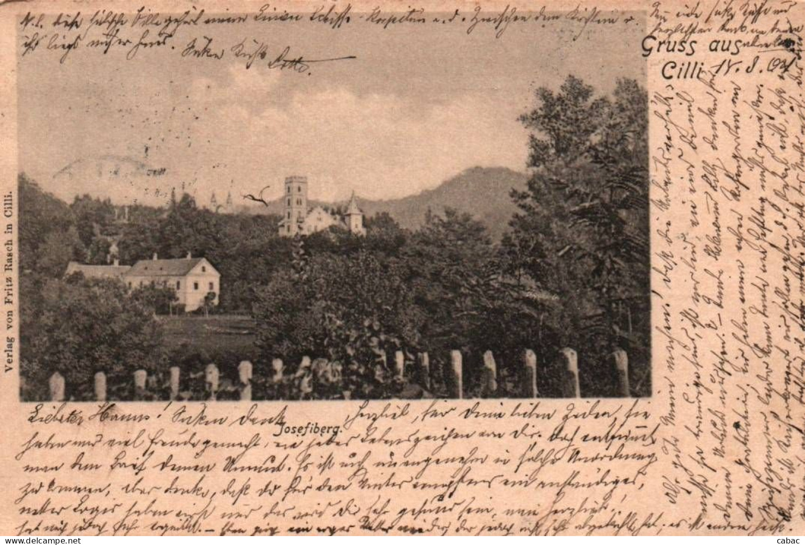 Celje, Jožefov Hrib, 1904, Grus Aus Cilli, Josefiberg, Kompletna, Štajerska, Steiermark, Zal. Fritz Rasch - Slovénie