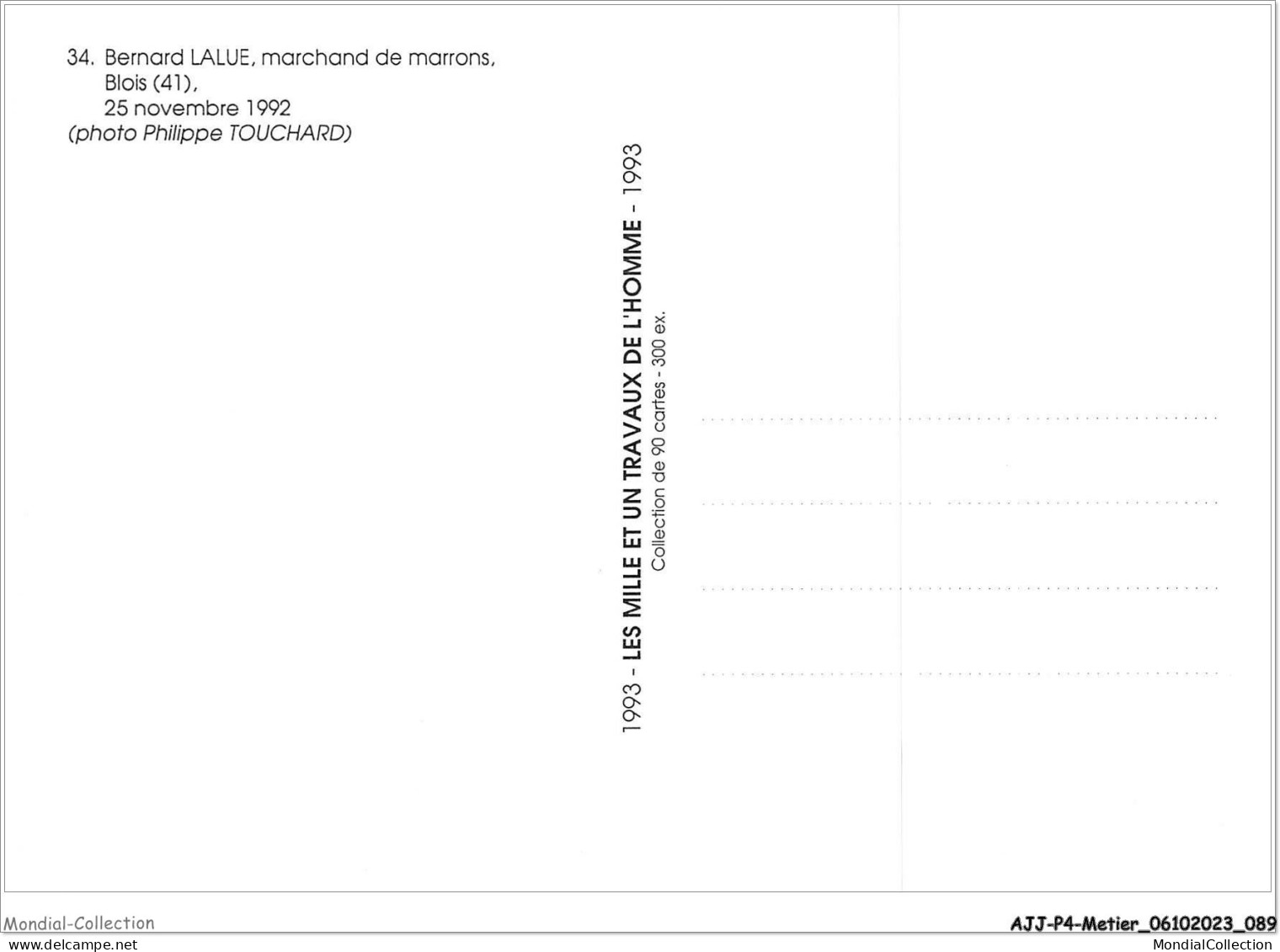 AJJP4-0348 - METIER - BERNARD LALUE - MARCHAND DE MARRONS - BLOIS  - Venters