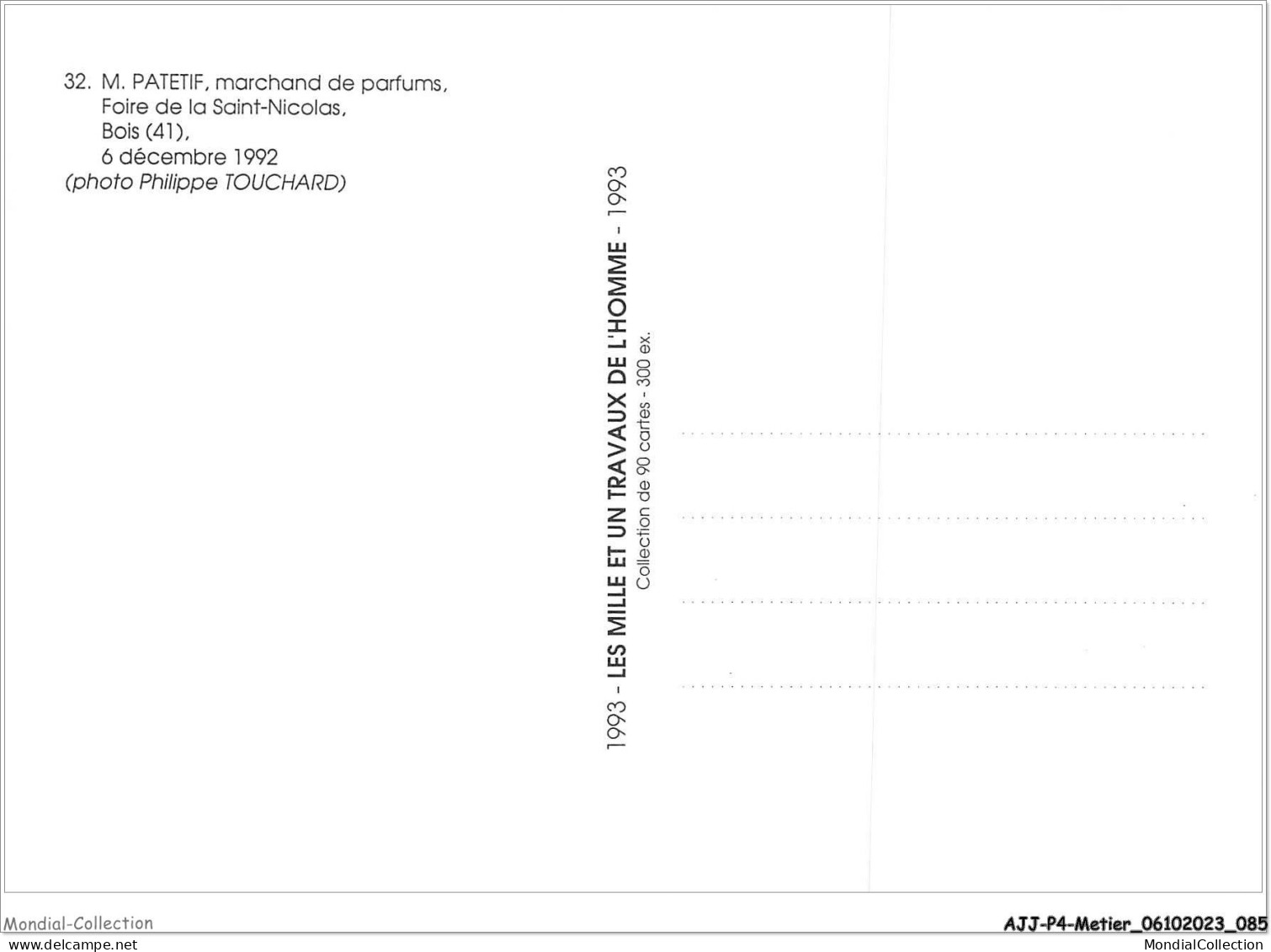 AJJP4-0346 - METIER - M PATETIF - MARCHAND DE PARFUMS - FOIRE DE LA SAINT-NICOLAS - BOIS  - Venters