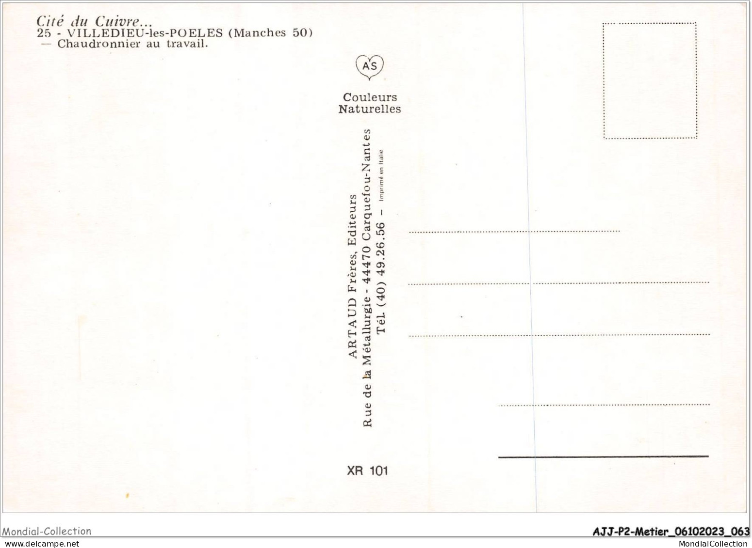 AJJP2-0133 - METIER - CITE DU CUIVRE - VILLEDIEU-LES-POELES - CHAUDRONNIER AU TRAVAIL  - Artisanat