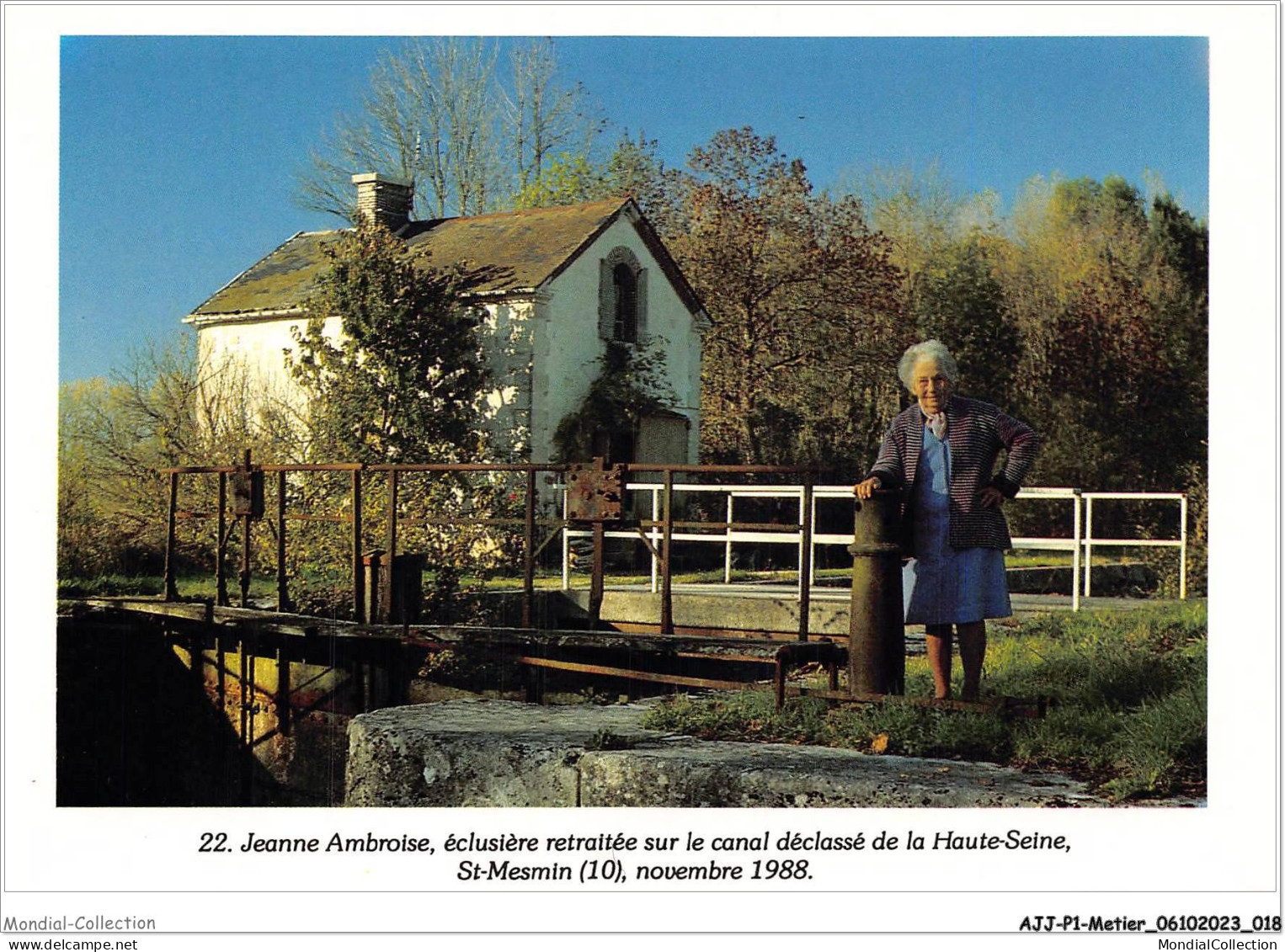 AJJP1-0010 - METIER - JEANNE AMBROISE - ECLUSIERE RETRAITEE SUR LE CANAL DECLASSE DE LA HAUTE-SEINE - ST-MESMIN  - Industrial