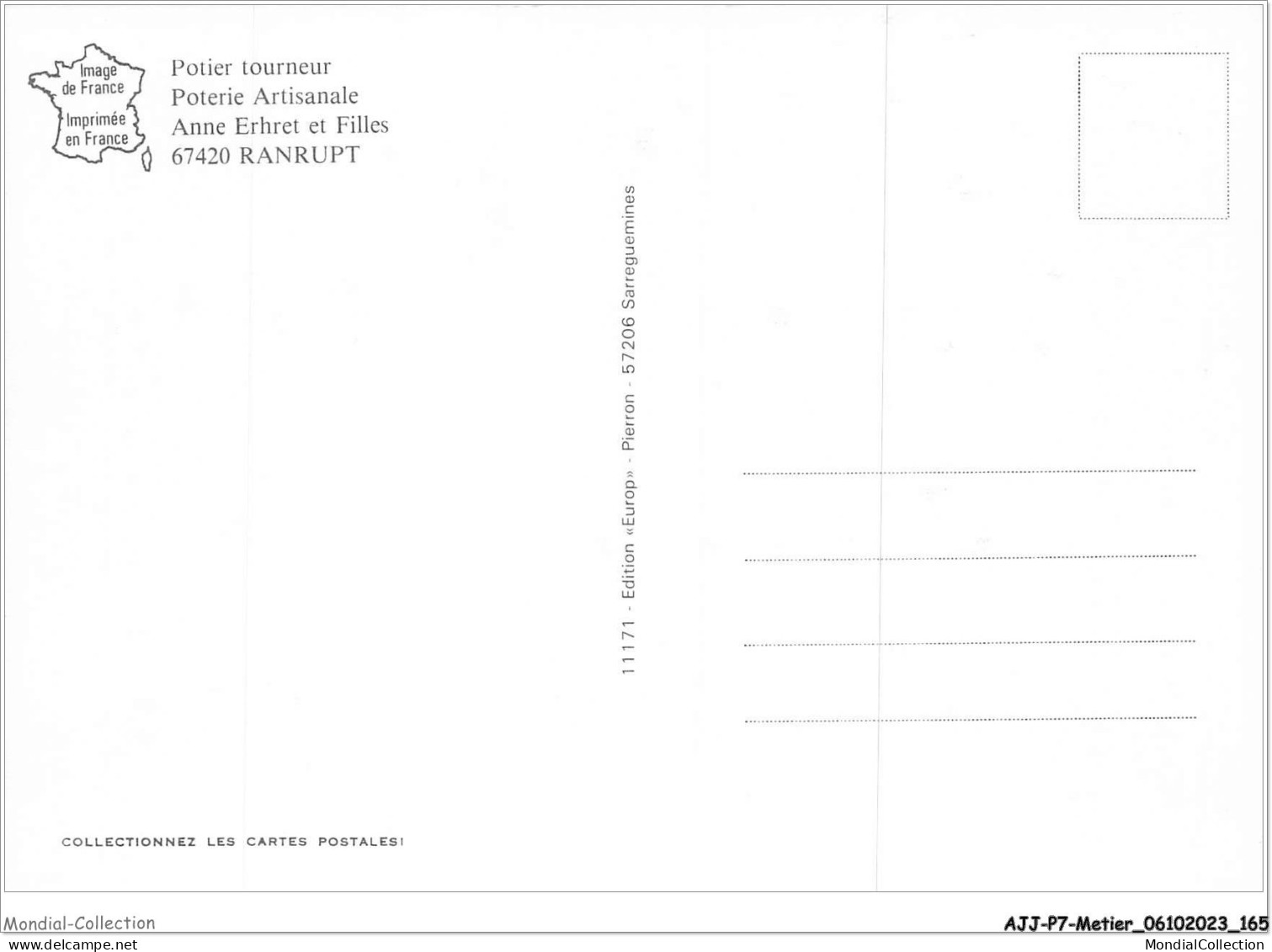 AJJP7-0690 - METIER - POTIER TOURNEUR - POTERIE ARTISANALE - ANNE ERHRET ET FILLES - RANRUPT - Artigianato