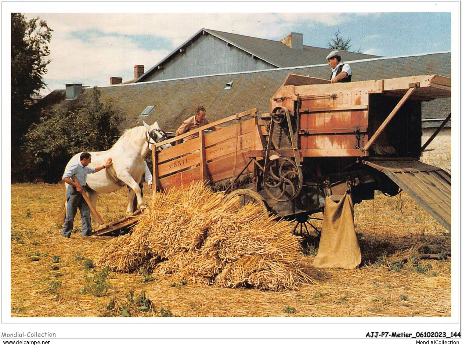 AJJP7-0680 - METIER - MISE EN SERVICE DE LA TREPIGNEUSE - FETE DES BATTAGES DE FAINS-LA-FOLIE  - Farmers