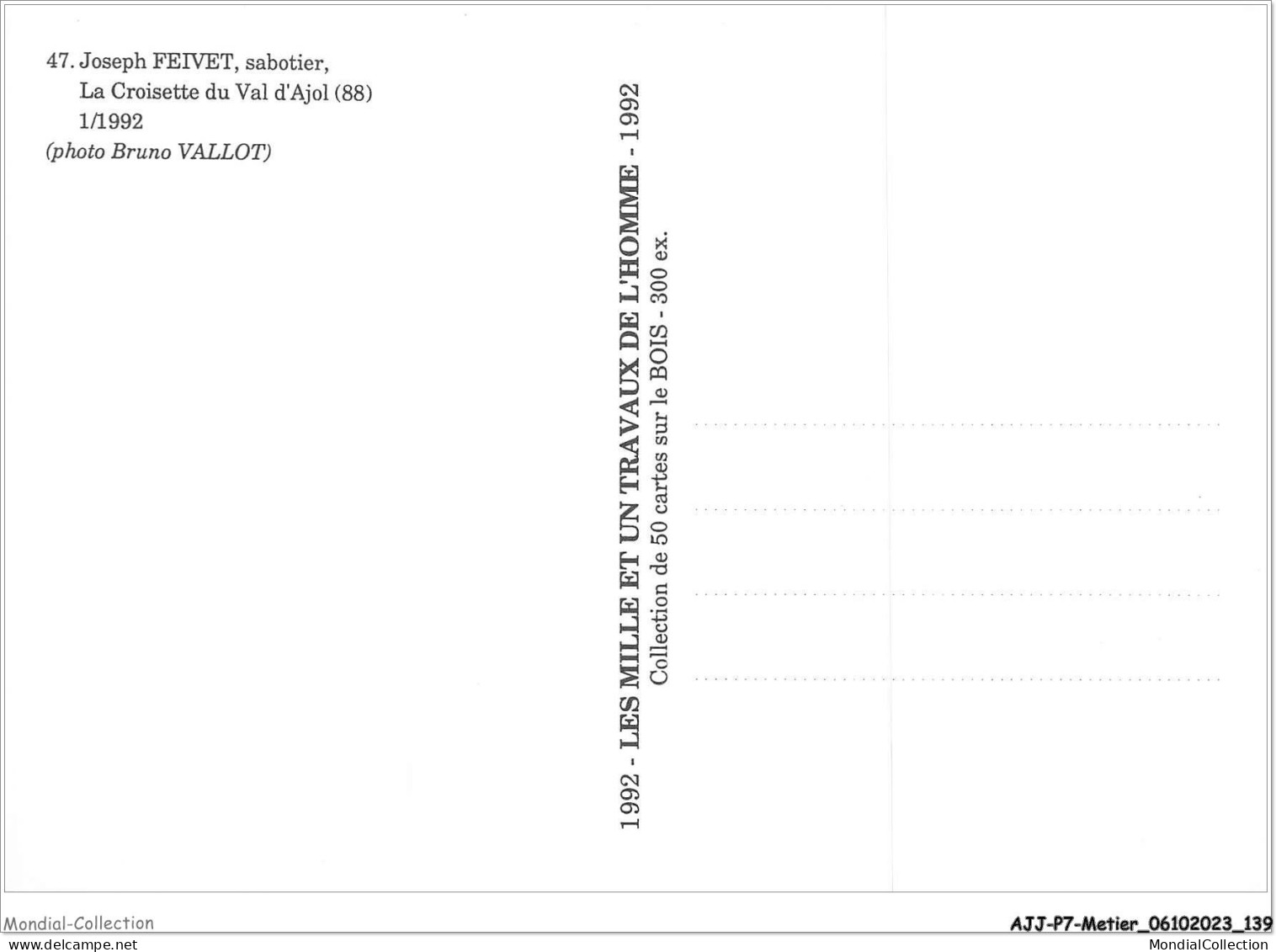 AJJP7-0678 - METIER - JOSEPH FEIVET - SABOTIER - LA CROISETTE DU VAL D'AJOL  - Artigianato
