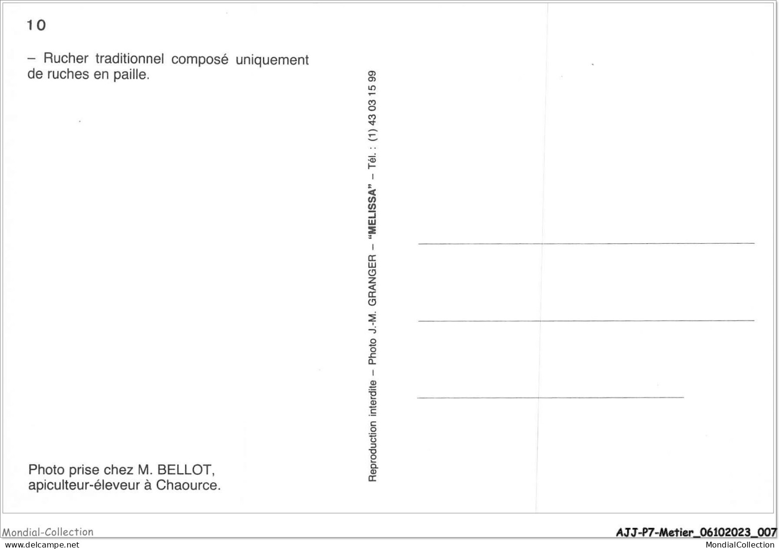 AJJP7-0611 - METIER - CHAOURCE RUCHER TRADITIONNEL COMPOSE UNIQUEMENT DE RUCHES EN PAILLE APICULTEUR - Industrie