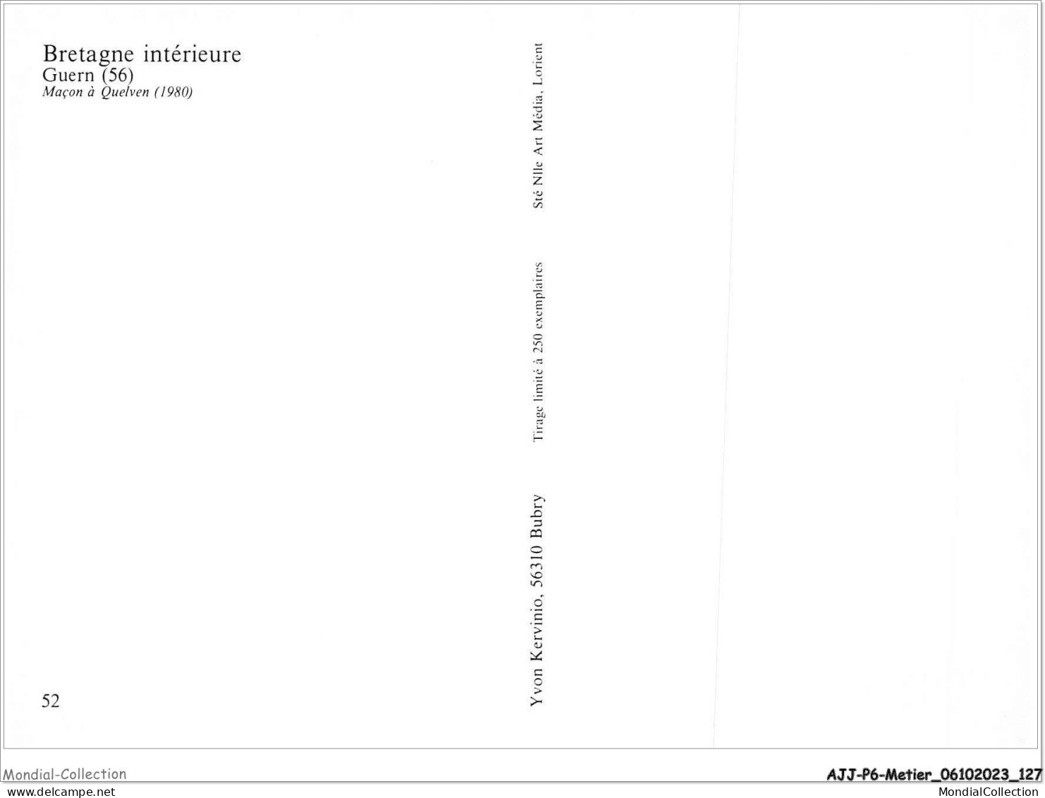 AJJP6-0570 - METIER - BRETAGNE INTERIEURE - GUERN - MACON A QUELVEN  - Bauern