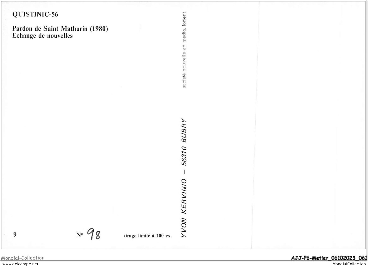 AJJP6-0537 - METIER - PARDON DE SAINT MATHURIN - ECHANGE DE NOUVELLES  - Farmers