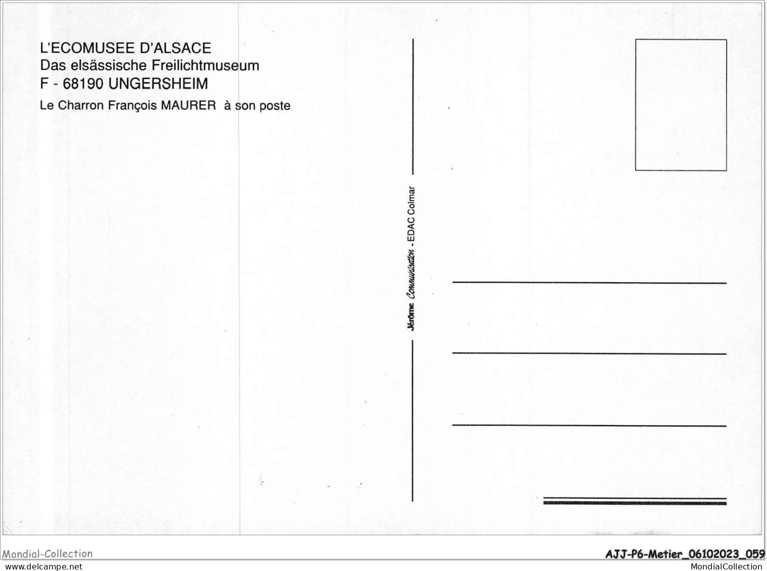 AJJP6-0536 - METIER - LE CHARRON FRANCOIS MAURER A SON POSTE UNGERSHEIM - Farmers