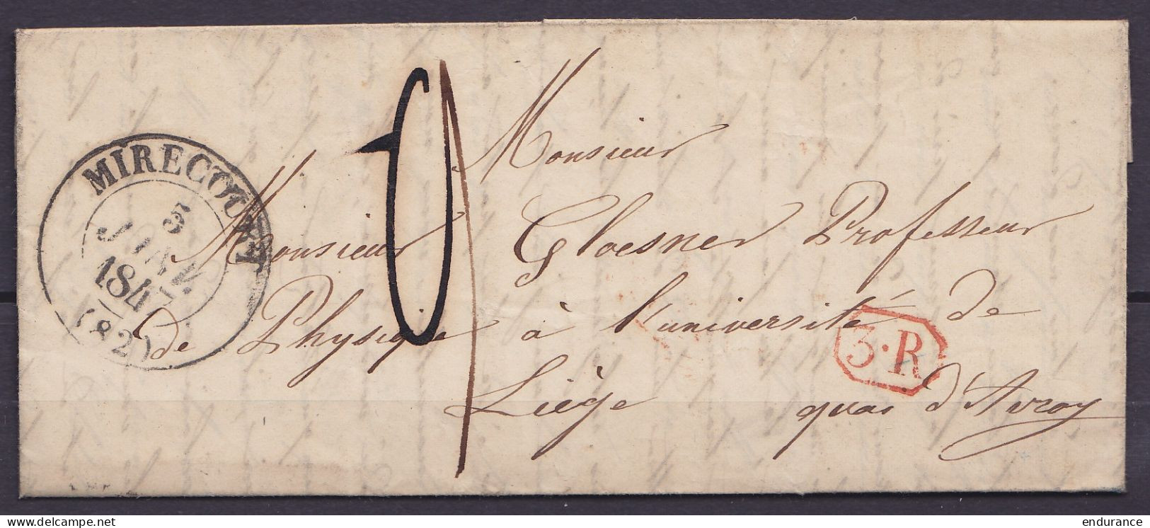 L. Datée 2 Janvier 1847 De MIRECOURT Càd MIRECOURT /5 JANV 1847 Pour Professeur De L'Université De LIEGE Quai D'Avroy -  - 1830-1849 (Independent Belgium)