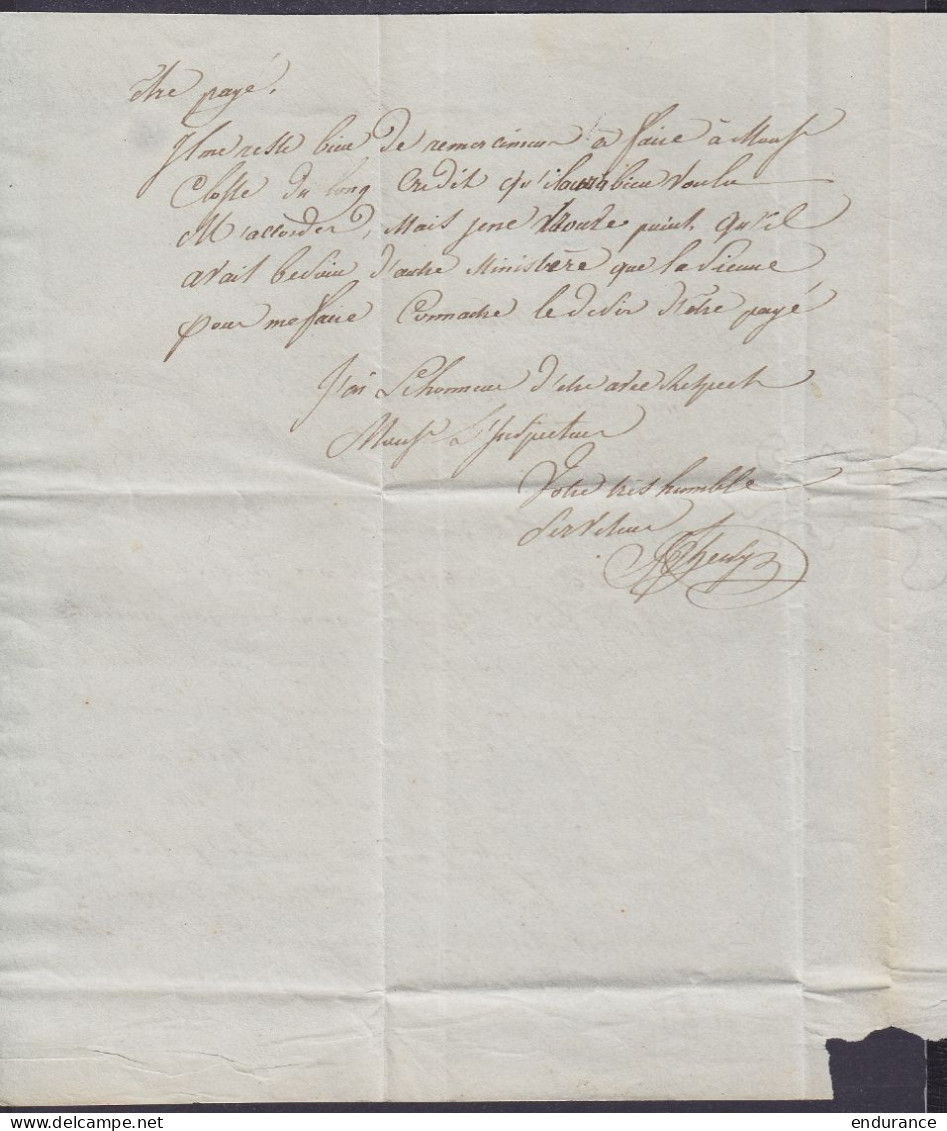 L. Datée 27 Juin 1821 De HERSEAUX Pour HASTIERE LAVAUX Près De DINANT - Griffe "DOORNYK / FRANCO" (port "5" Au Dos) - 1815-1830 (Hollandse Tijd)