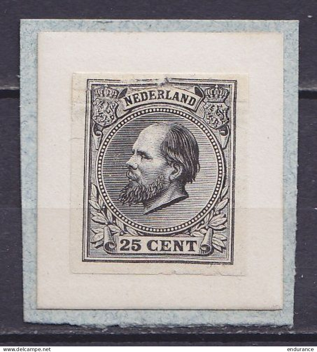 Pays-Bas - Epreuve 25c En Noir Du N°26 Non-dentelé 1872-88 - Unused Stamps