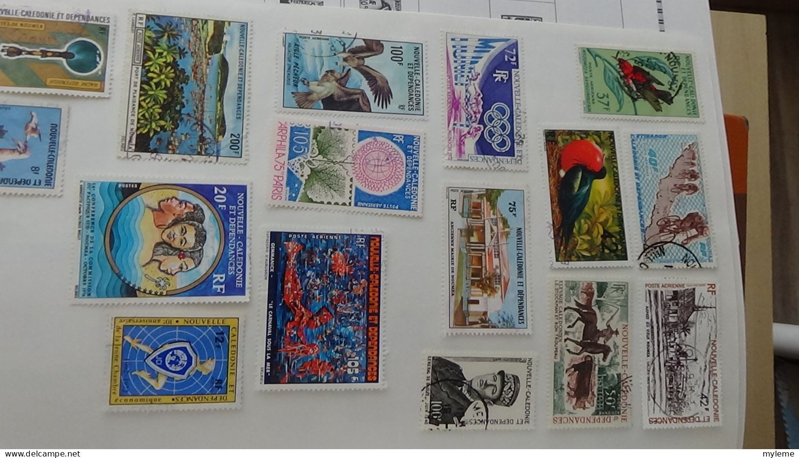 BF4 Collection de timbres oblitérés + page de timbres ** avec défauts. (toutes les photos n'ont pas été prises)