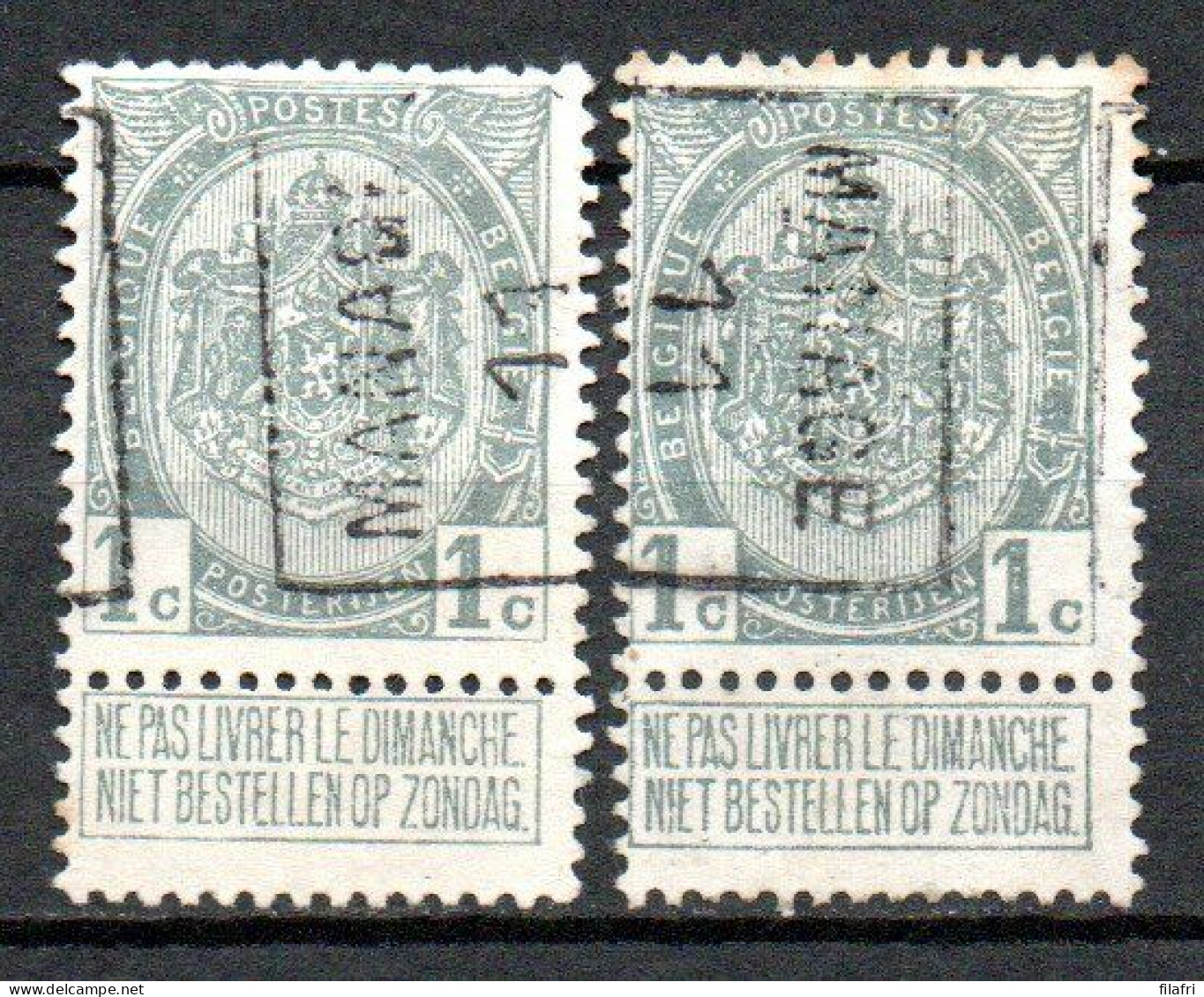 1634 Voorafstempeling Op Nr 81 - MANAGE 11 - Positie A & B - Roller Precancels 1910-19