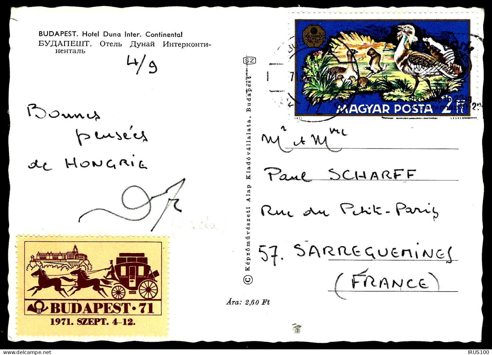 HONGRIE - THÈME OISEAUX - CHEVAUX -  - Storia Postale