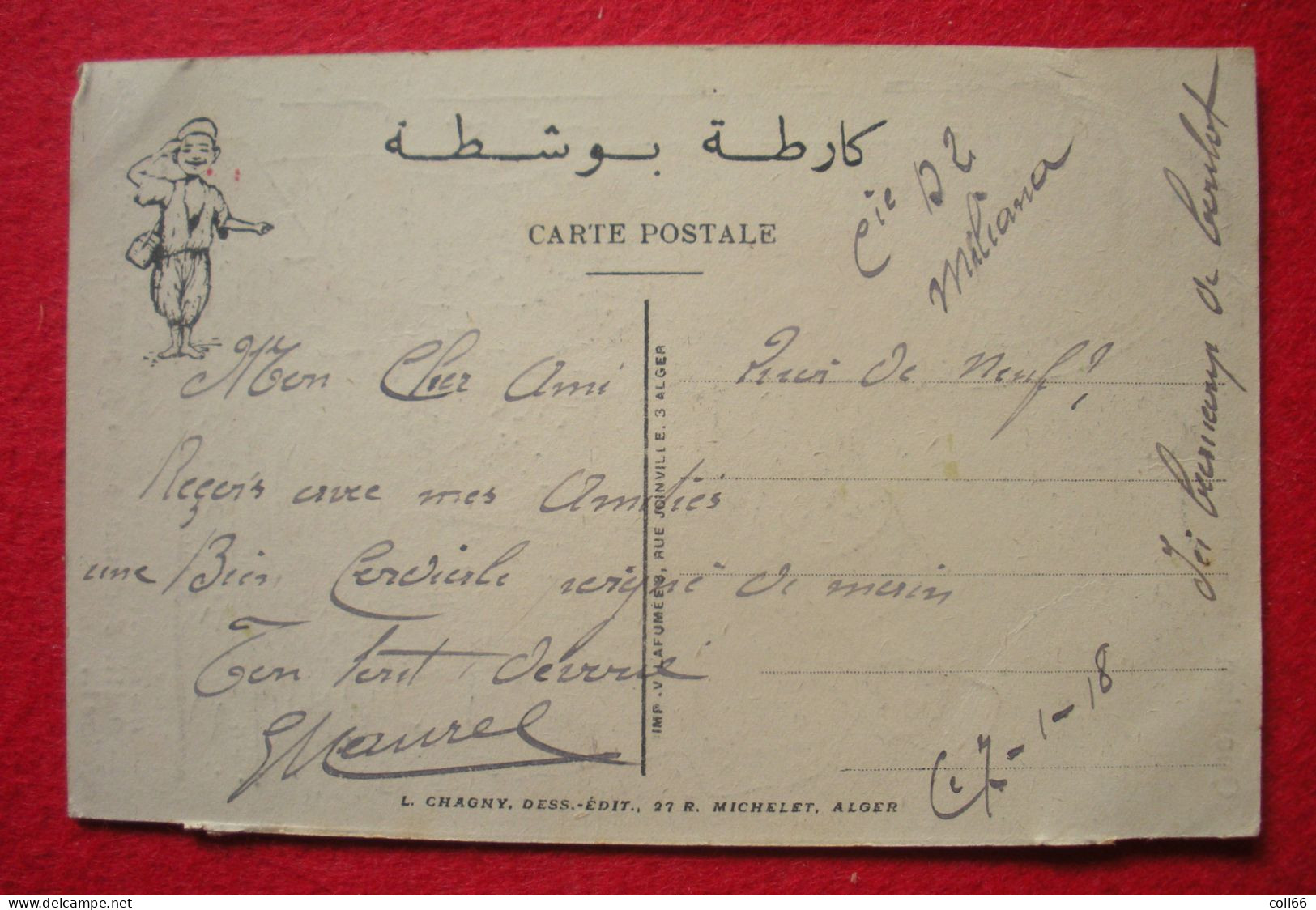 1918 BMC Bordel Carte Postale Par Chagny Prostitution Question De Confiance Algérie Dos Scanné Voir état - Chagny