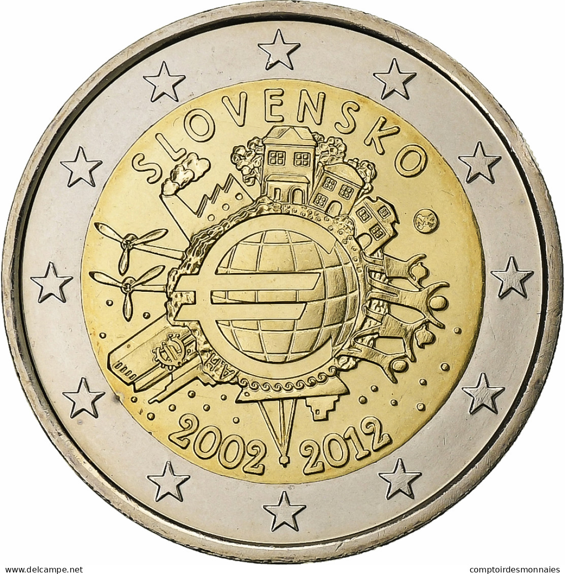 Slovaquie, 2 Euro, €uro 2002-2012, 2012, SPL+, Bimétallique - Slovacchia