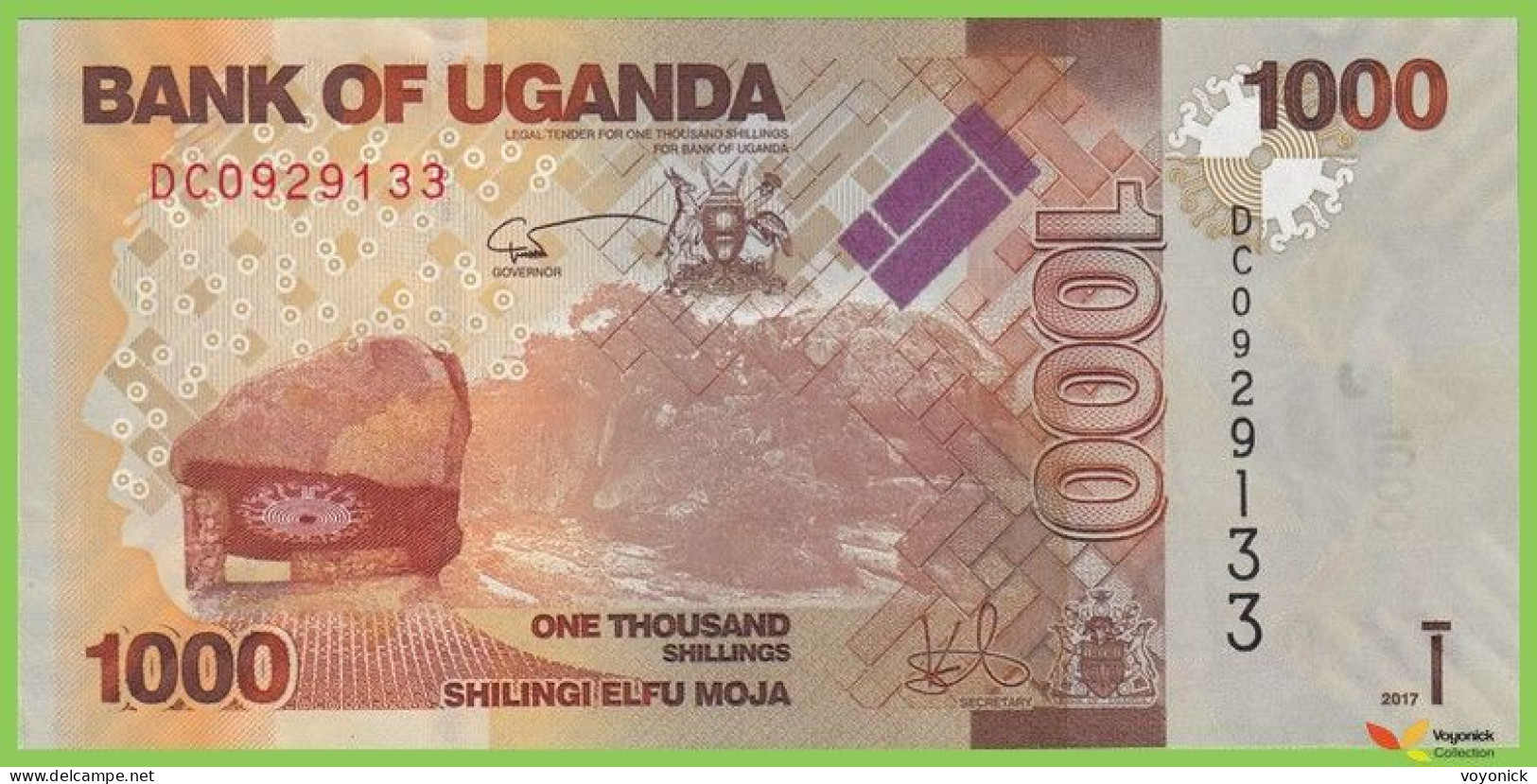 Voyo UGANDA 1000 Shillings 2017 P49e B154e DC UNC V - Oeganda