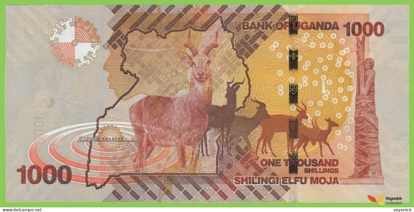 Voyo UGANDA 1000 Shillings 2017 P49e B154e DC UNC V - Uganda