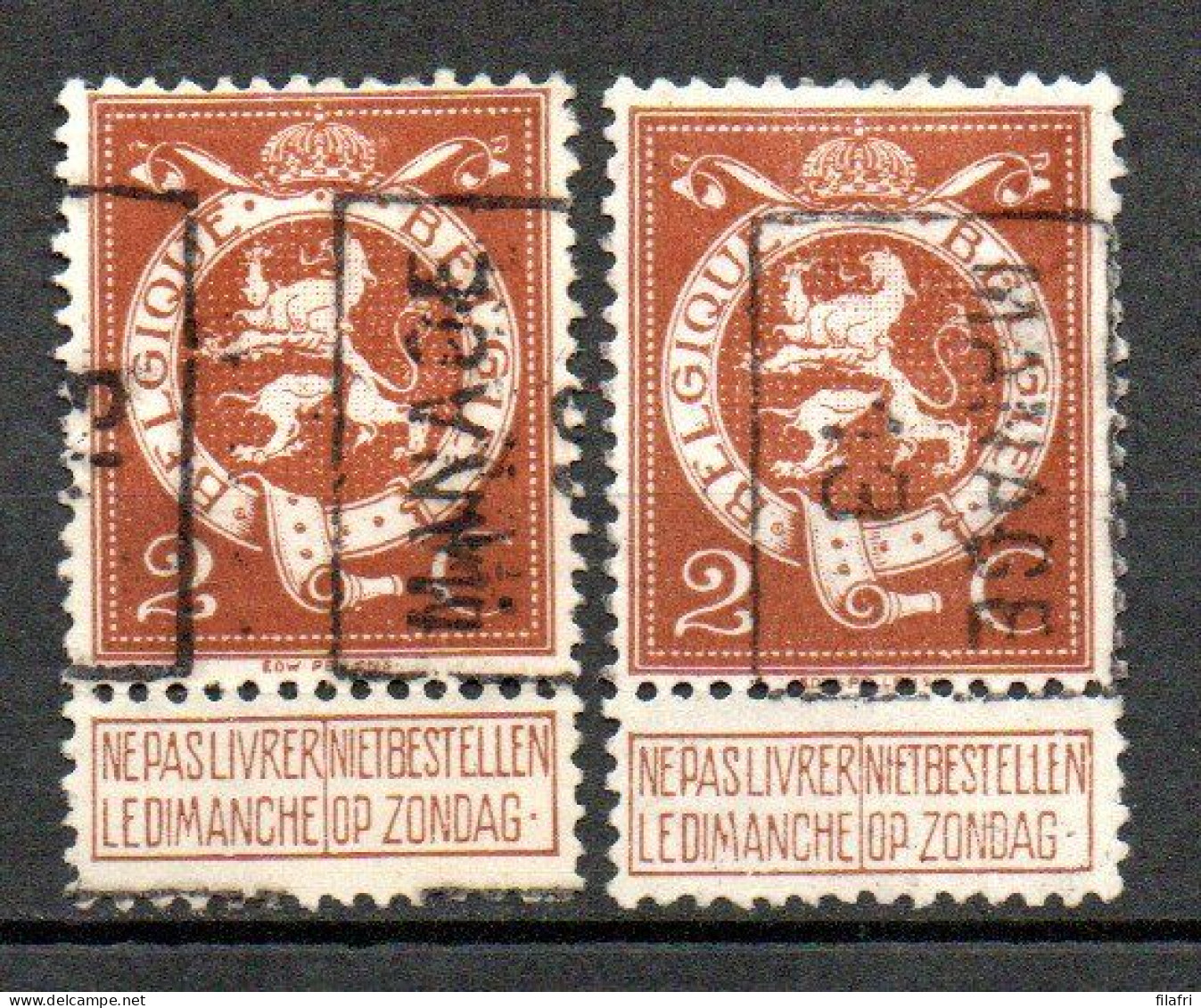 2226 Voorafstempeling Op Nr 109 - MANAGE 13 - Positie A & B - Rolstempels 1910-19